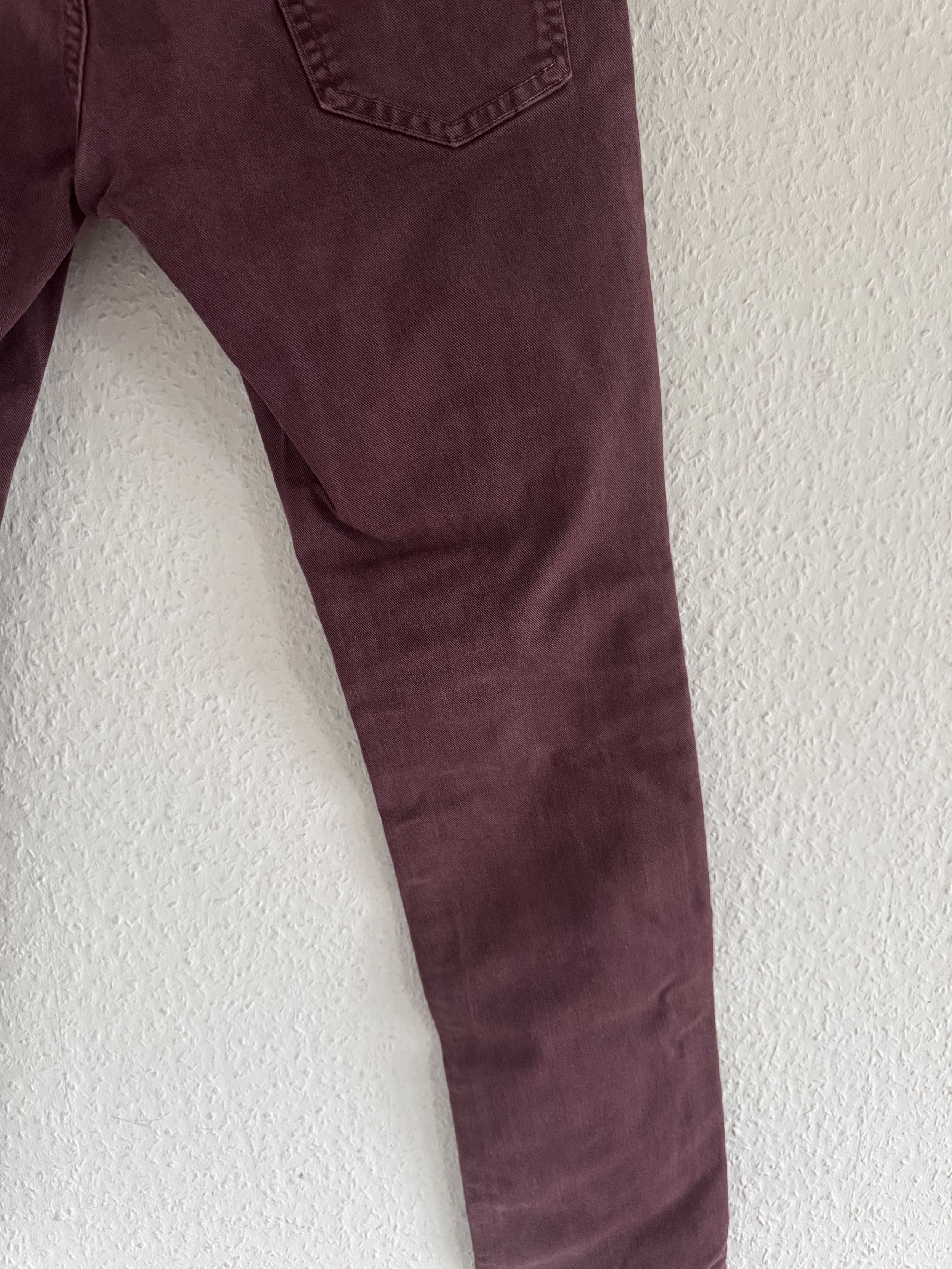 Just Cavalli Burgundy Distressed Slim Jeans Size US 33 - 16 Thumbnail