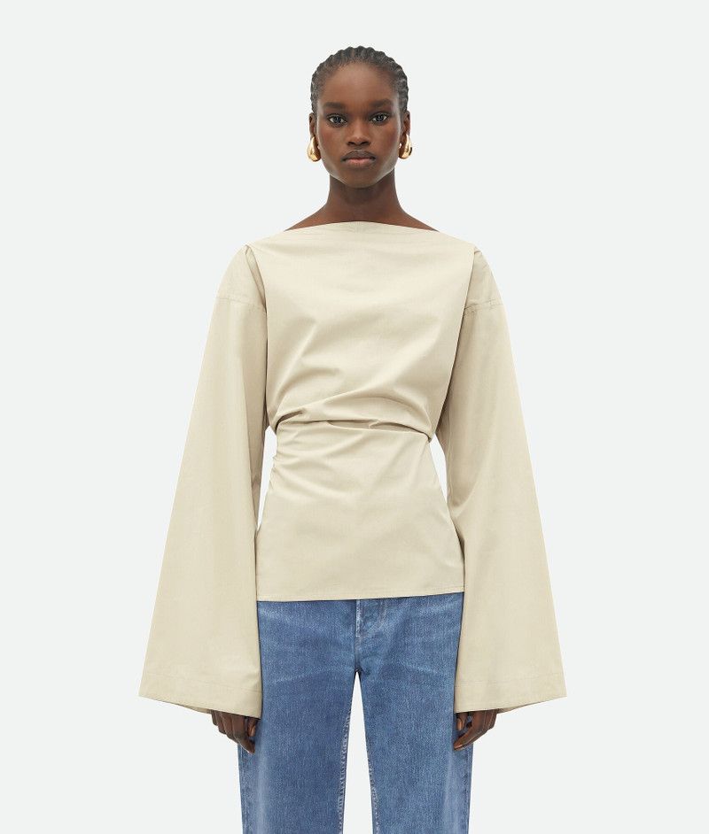 Bottega Veneta o1n1vont1225 Cotton Silk Top in Cream Size M / US 6-8 / IT 42-44 - 1 Thumbnail
