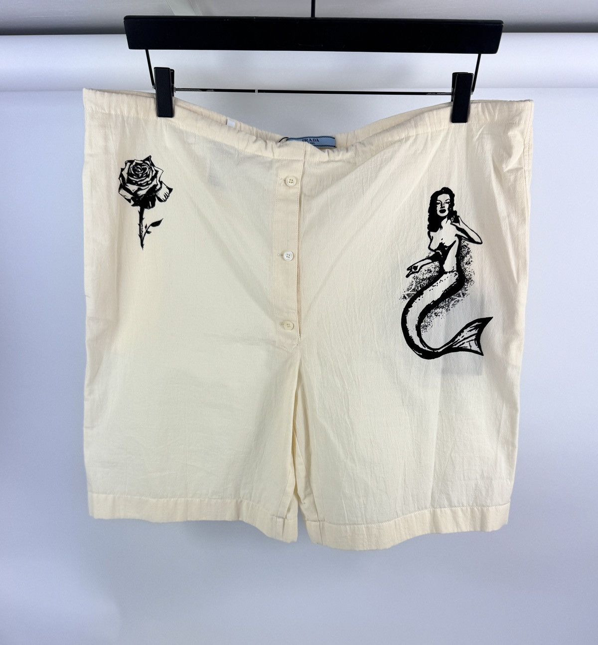 Prada Prada Tela Chambray Avorio Linen Shorts Size 27" / US 4 / IT 40 - 1 Thumbnail
