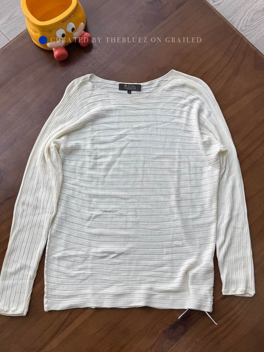 Loro Piana White Ribbed Long-Sleeve Shirt Size M Size US M / EU 48-50 / 2 - 1 Thumbnail