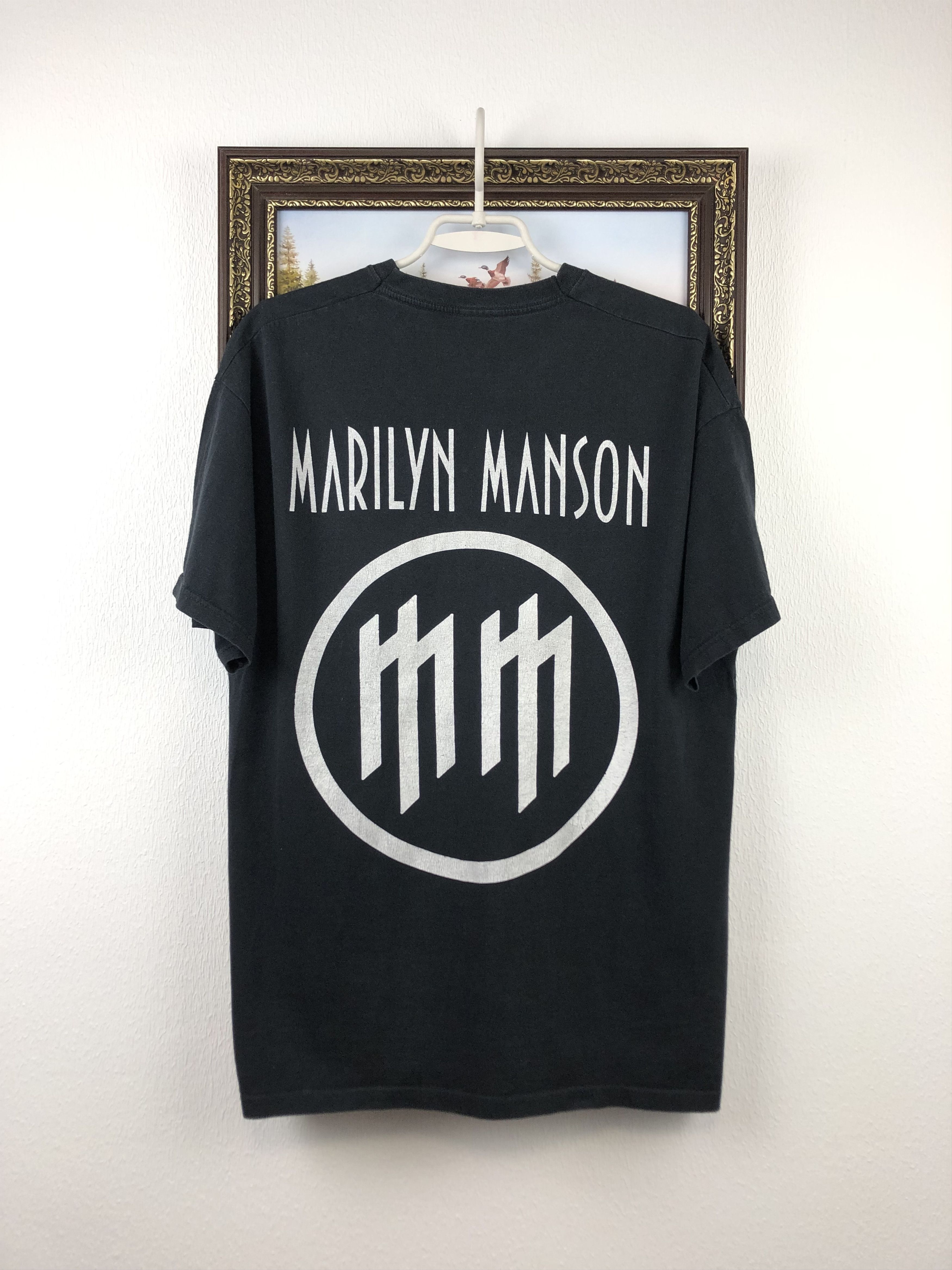 Band Tees Vintage Marilyn Manson Bad Over Print Shirt Tee Big Logo Size US L / EU 52-54 / 3 - 7 Thumbnail