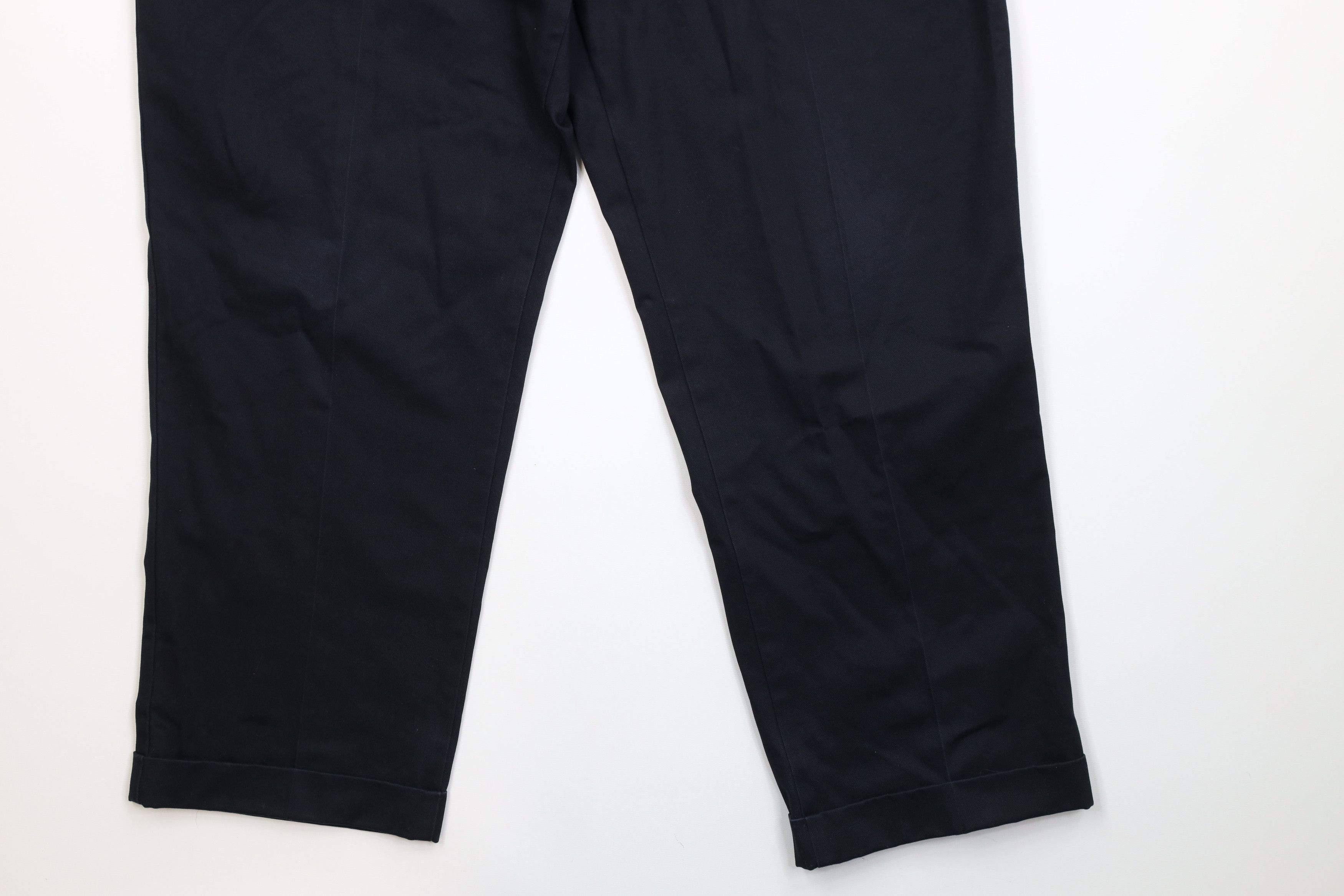 Lands' End Vintage Lands End Wide Leg Chino Pants Trousers Navy Blue Size US 38 / EU 54 - 5 Thumbnail