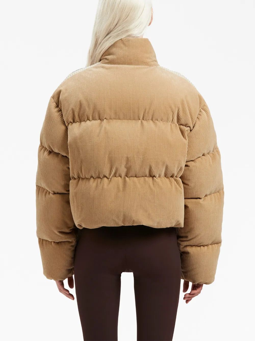 Palm Angels o1y1125 Turtleneck Shell Jacket in Beige Size S / US 4 / IT 40 - 4 Thumbnail