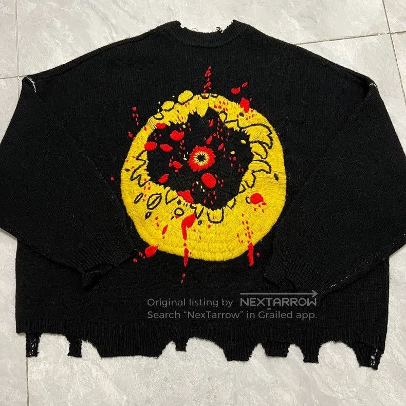 Saint Michael Saint Michael Shot Smiley Face Destroys Sweater Size US L / EU 52-54 / 3 - 4 Thumbnail
