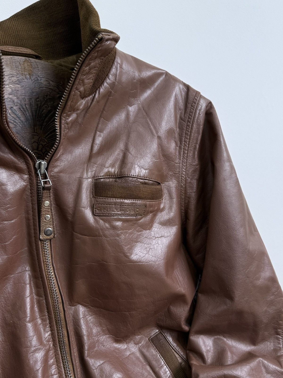Chevignon Vintage Chevignon Brown Buffalo Leather Jacket Size US XL / EU 56 / 4 - 4 Thumbnail