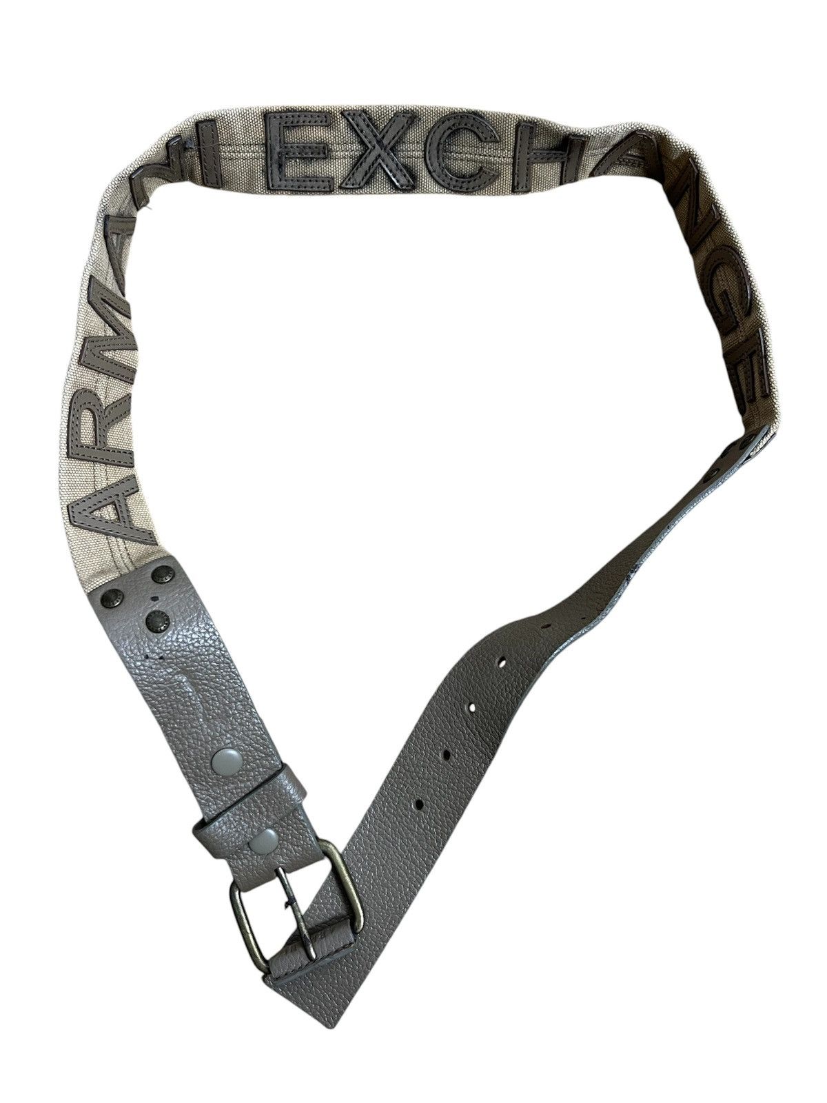 Armani Exchange × Vintage 2000s Armani Exchange Patched-Spellout Belt Size 38 - 1 Thumbnail