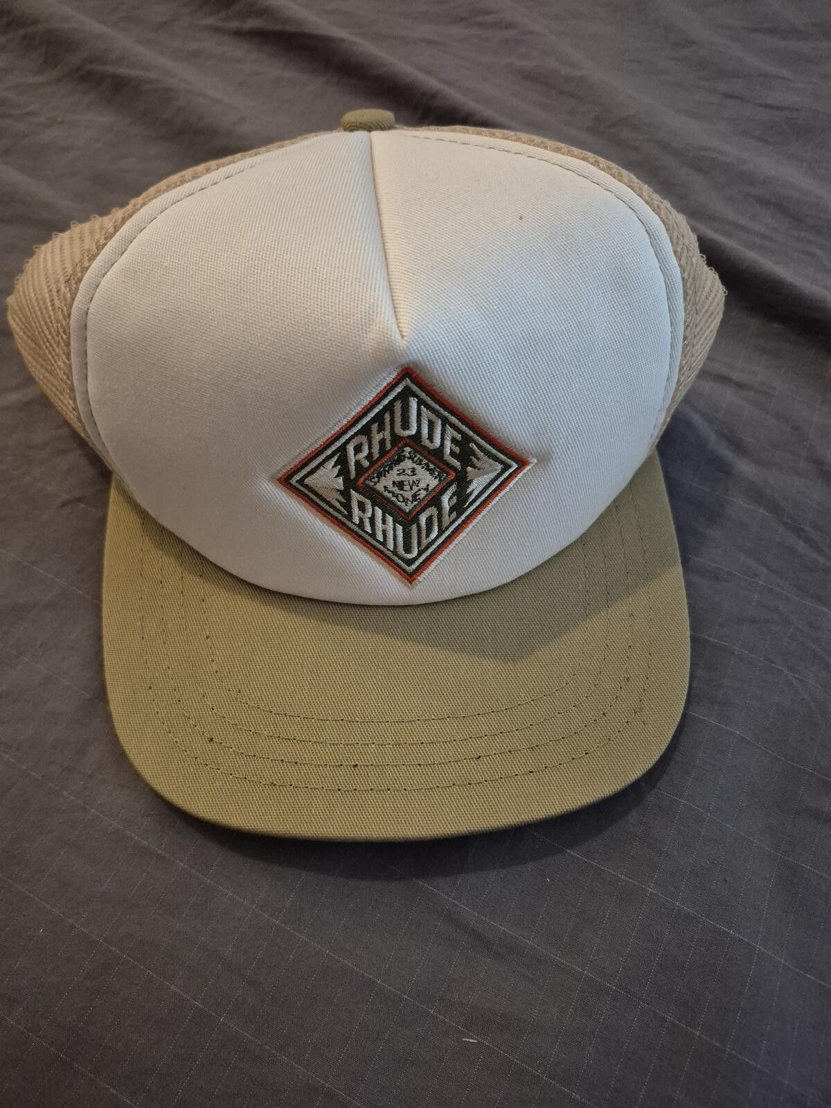 Rhude Rhude Beige Trucker Snapback Hat Size ONE SIZE - 1 Thumbnail