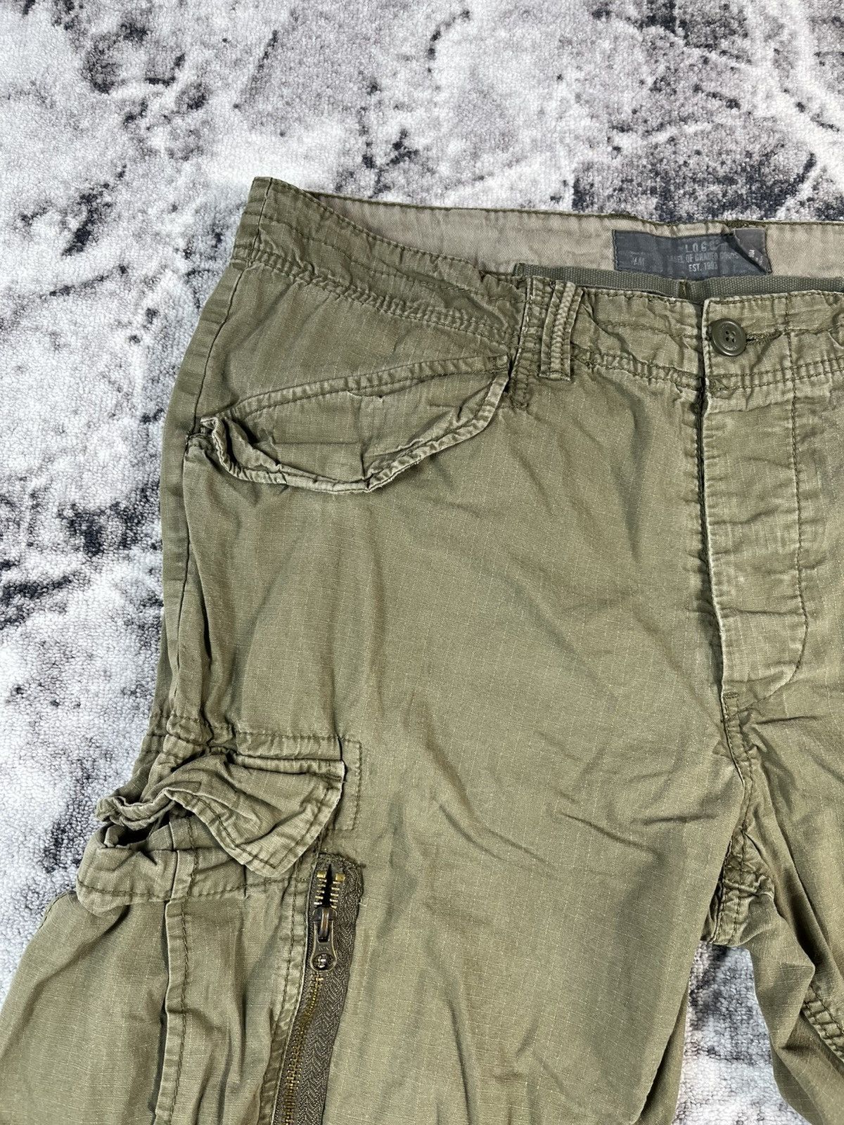 Vintage Olive Cargo Pants Multi Pocket Military Style Wide Size US 34 / EU 50 - 6 Thumbnail