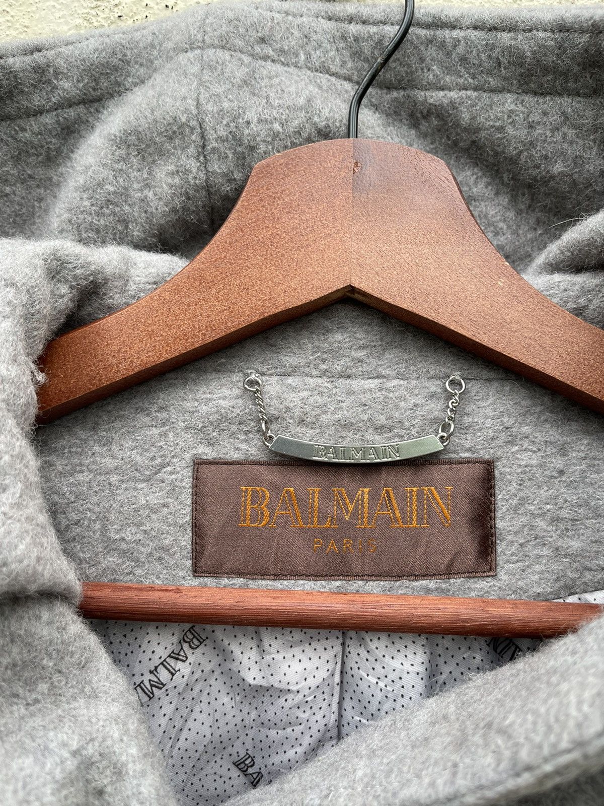 Balmain × Vintage ❌MAS OFFER❄️VINTAGE BALMAIN WOOL LONG HOODIES JACKET Size M / US 6-8 / IT 42-44 - 7 Thumbnail