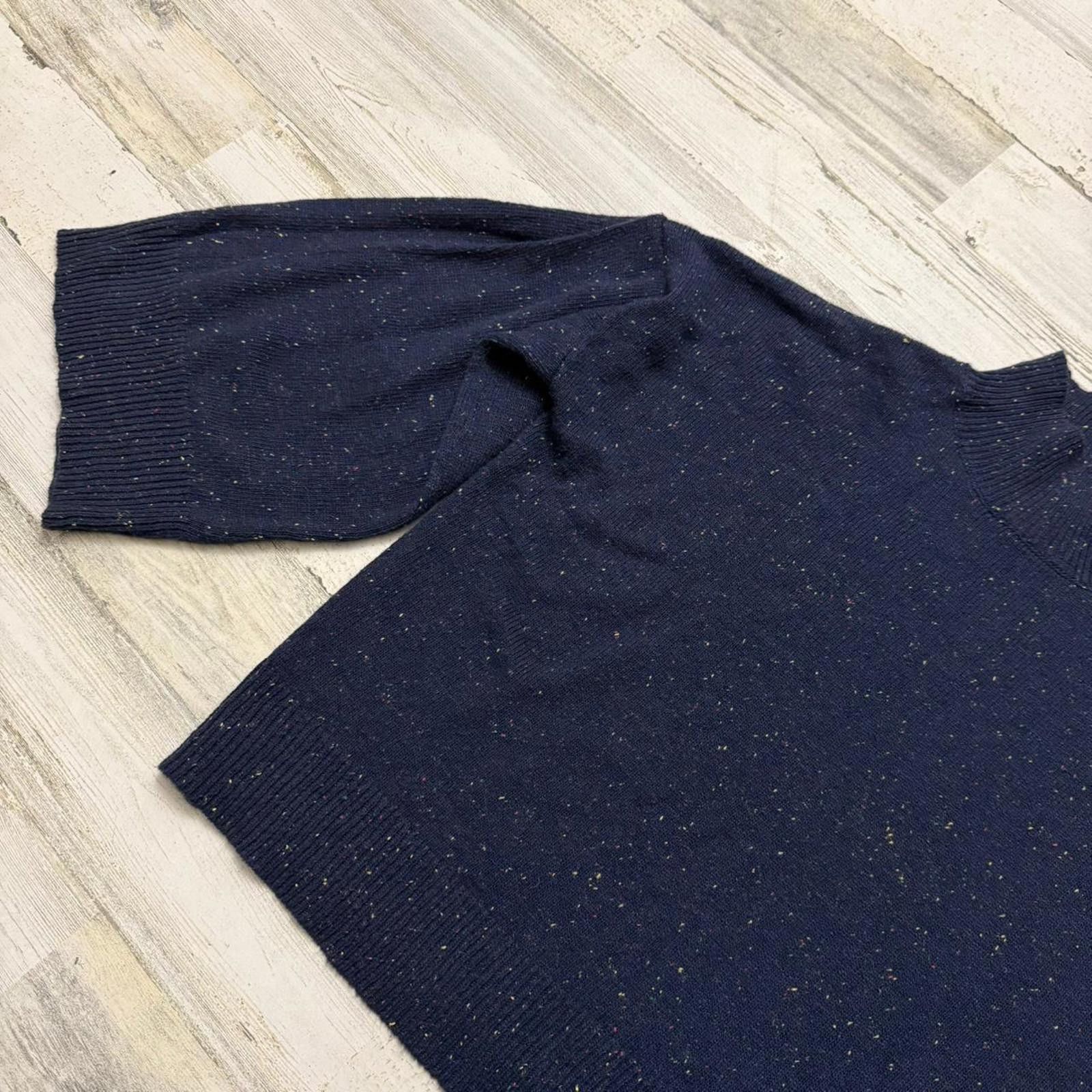 Designer Y2k oversized mock neck confetti sweater wide 3/4 sleeves L Size L / US 10 / IT 46 - 4 Thumbnail
