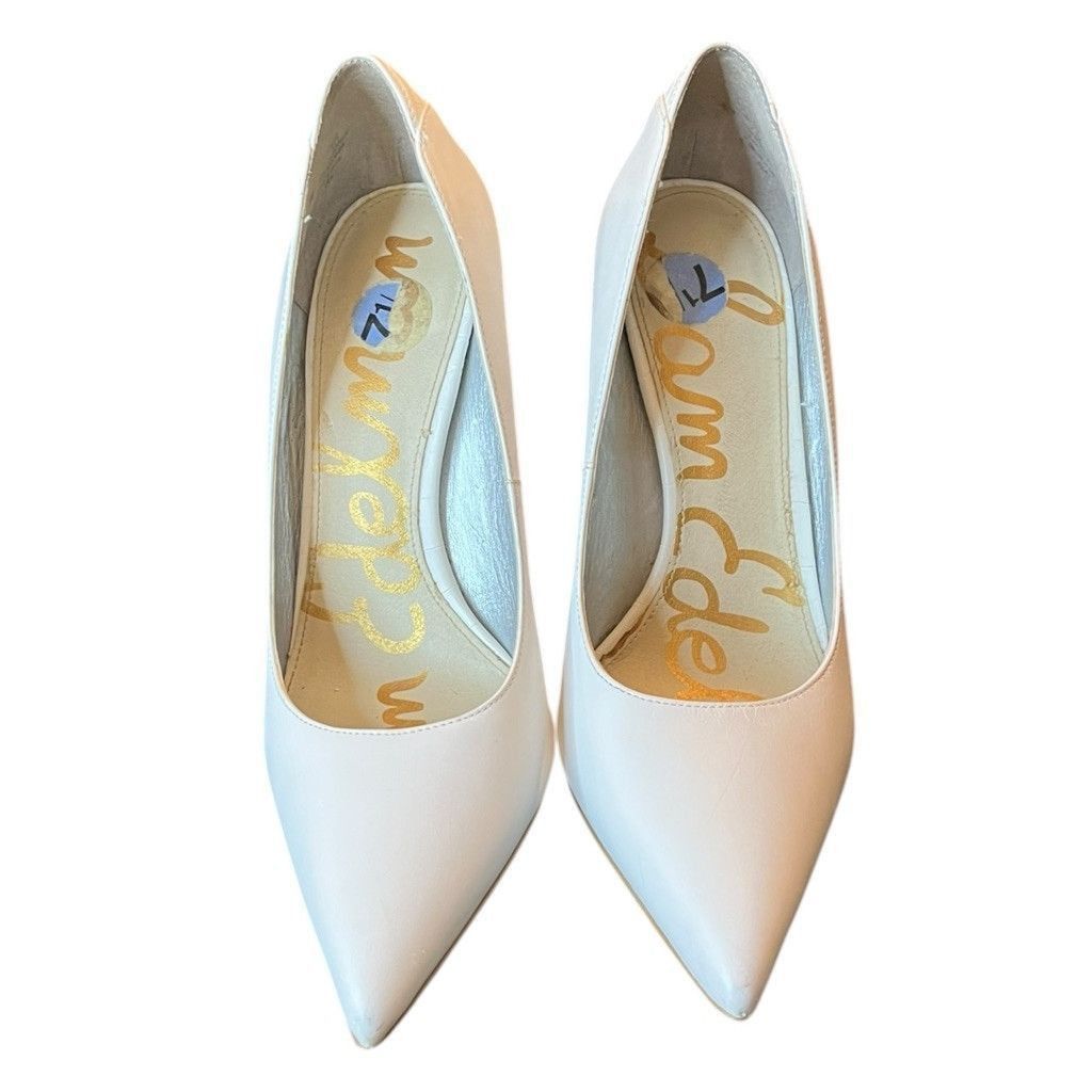 Sam Edelman Sam Edelman Dea White Leather Stiletto High Heels Sz 7.5 Size US 7.5 / IT 37.5 - 2 Thumbnail