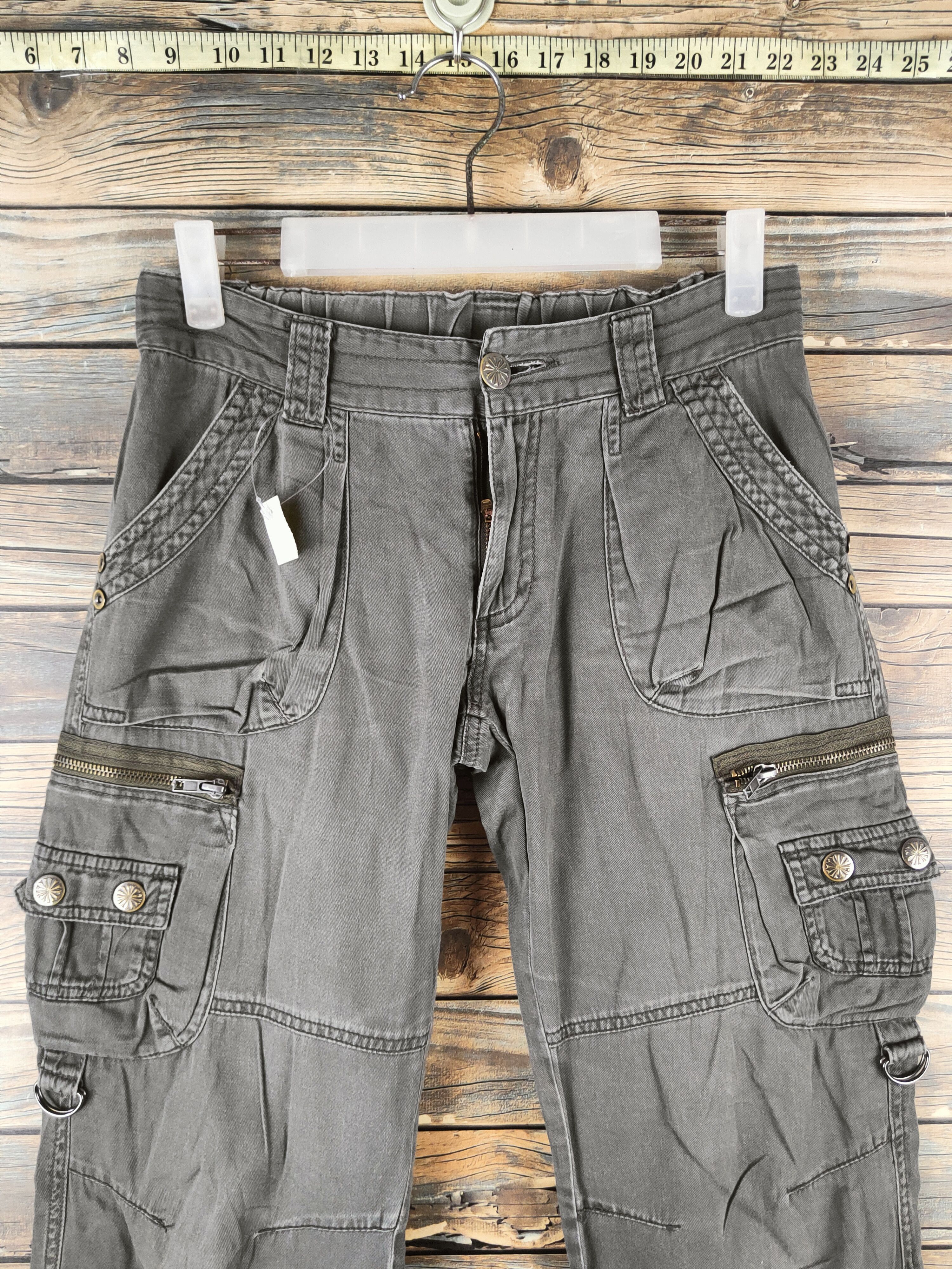 Japanese Brand DL Japanese Brand Olive Multipocket Cargo Pants #sp46-292 Size US 28 / EU 44 - 2 Thumbnail