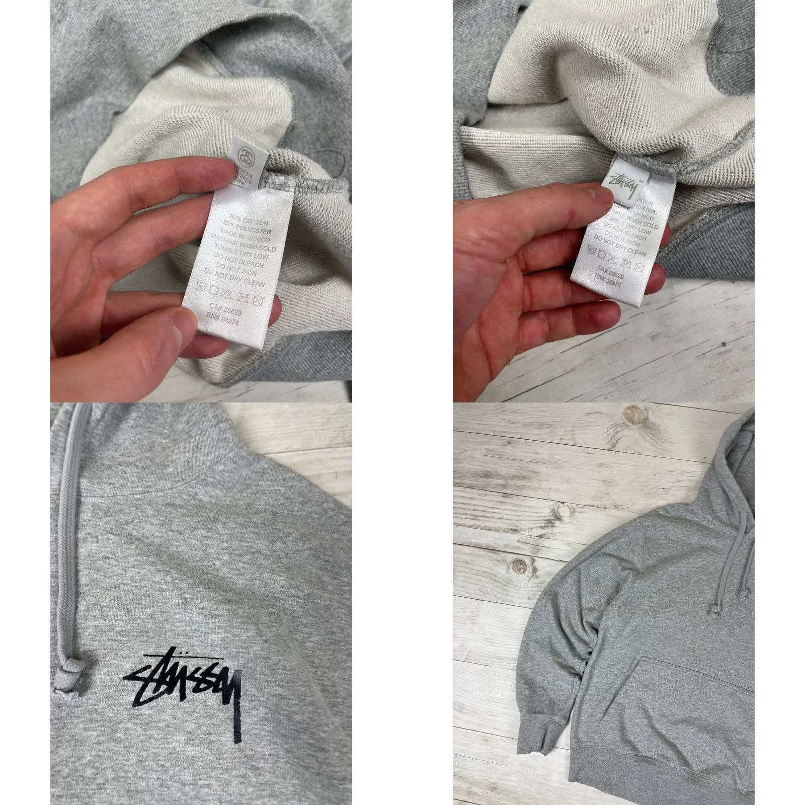 Logo 7 VINTAGE Stussy Hoodie Gray S Men Skateboarding Big Logo Dice Size US S / EU 44-46 / 1 - 8 Thumbnail