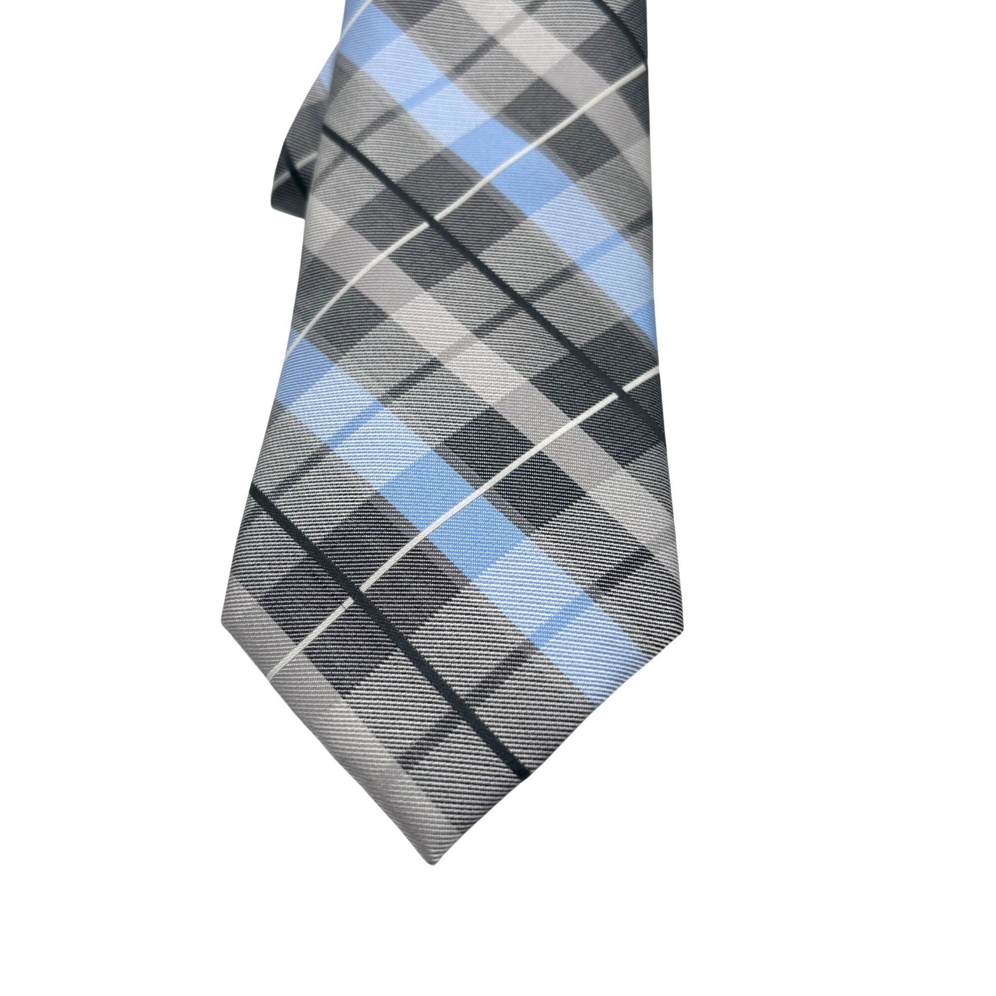 Perry Ellis Perry Ellis Portfolio Plaid Silk Necktie, Black (gray), OS Size ONE SIZE - 1 Thumbnail