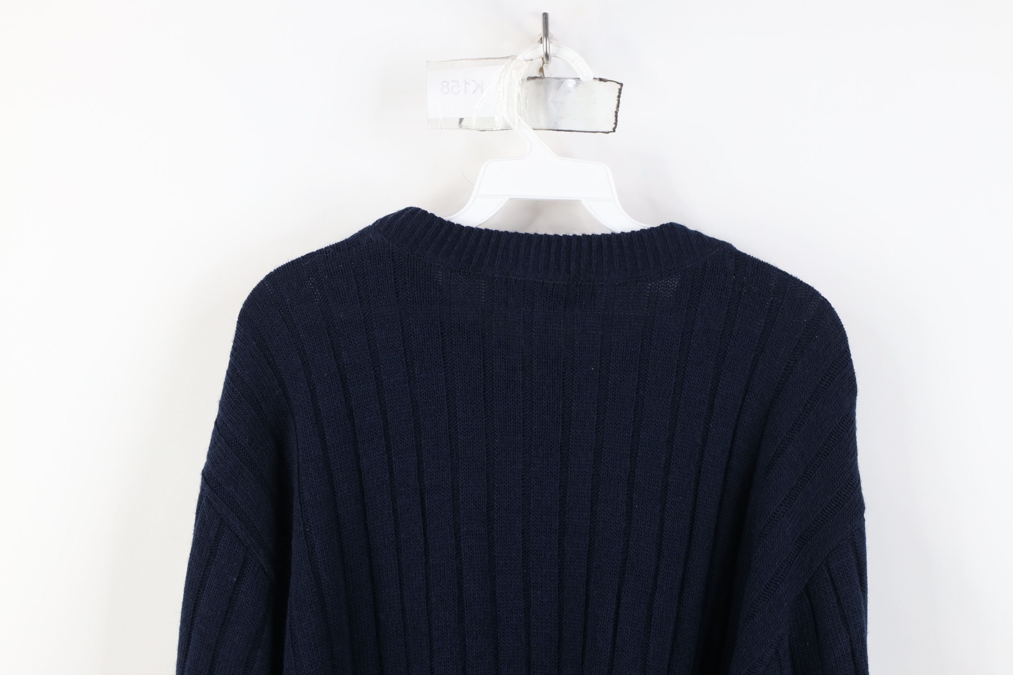 Vintage Vintage 90s Streetwear Boxy Fit Ribbed Knit Sweater Blue USA Size US XXL / EU 58 / 5 - 10 Thumbnail