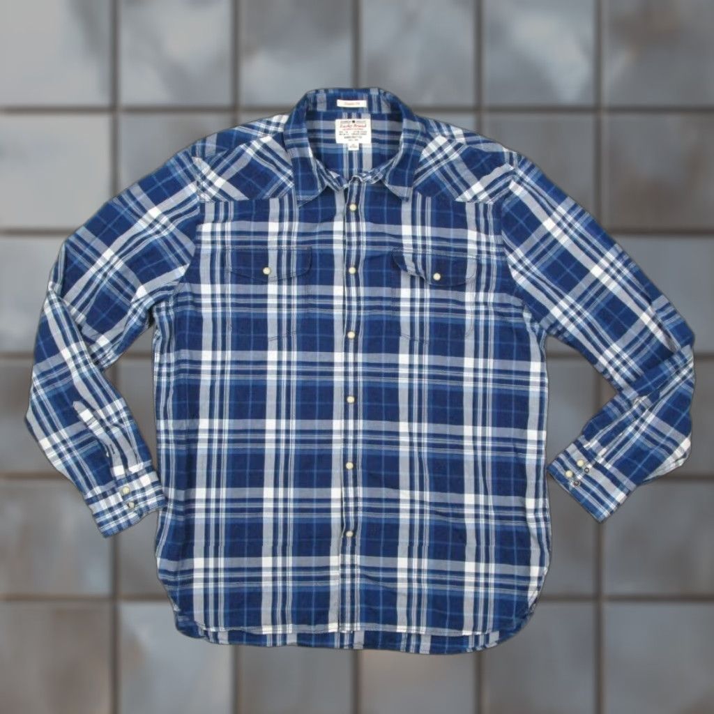 Lucky Brand VINTAGE Not Applicable Lucky Brand Men’s Blue Plaid Cotton Button-Up Shirt XL Casual Western Denim Size US XL / EU 56 / 4 - 1 Thumbnail