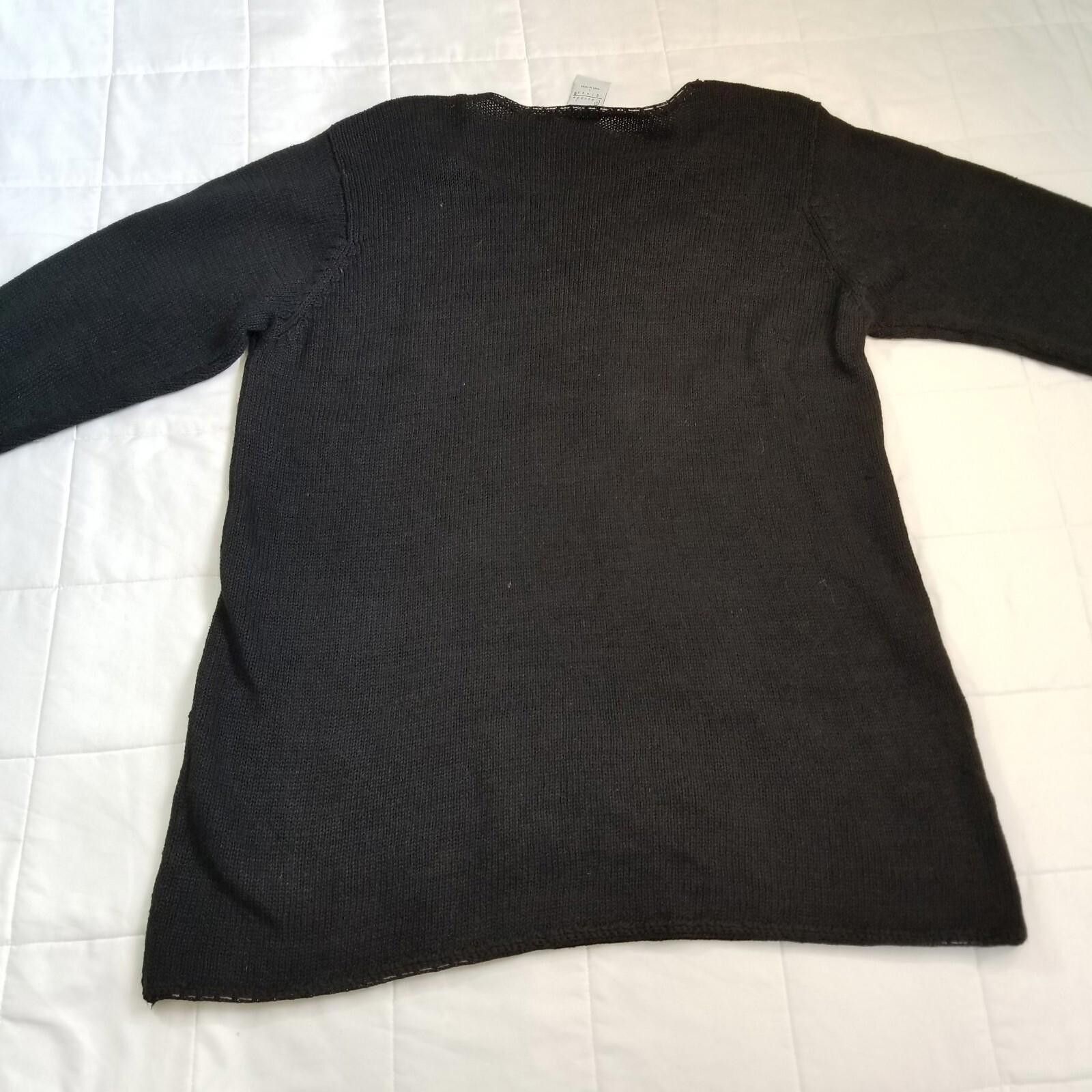 Other Cascade Blues Large Black Sweater with Floral Beading Size L / US 10 / IT 46 - 2 Thumbnail