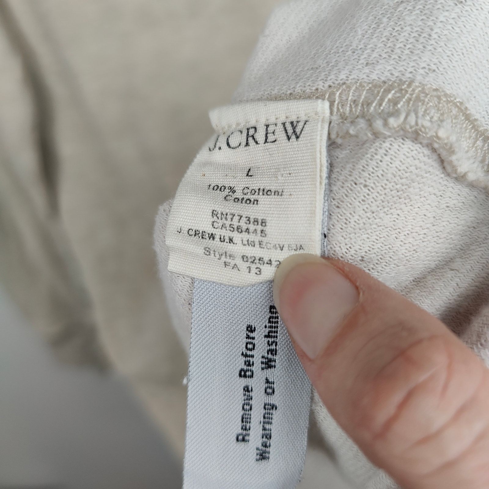 J.Crew Wallace & Barnes Henley Shirt Mens Large Cream Heather Size US L / EU 52-54 / 3 - 6 Thumbnail
