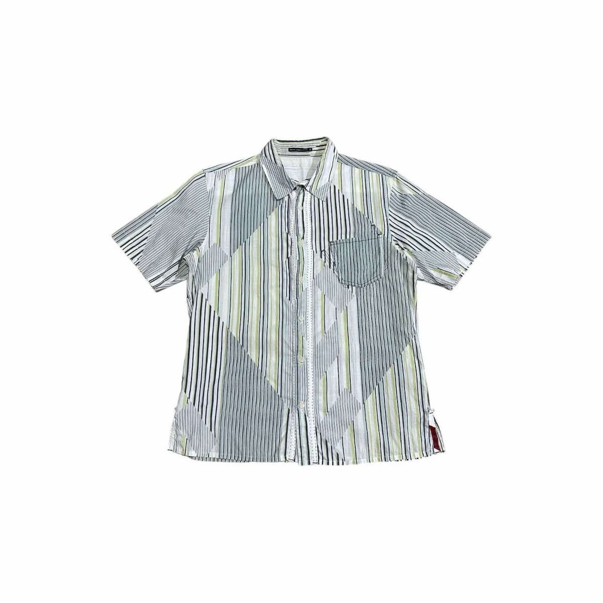 If Six Was Nine × Japanese Brand × Marithe + Francois Girbaud 🔥Sixk Y2K Martha Francois Girbaud Striped Shirt Size US M / EU 48-50 / 2 - 3 Thumbnail