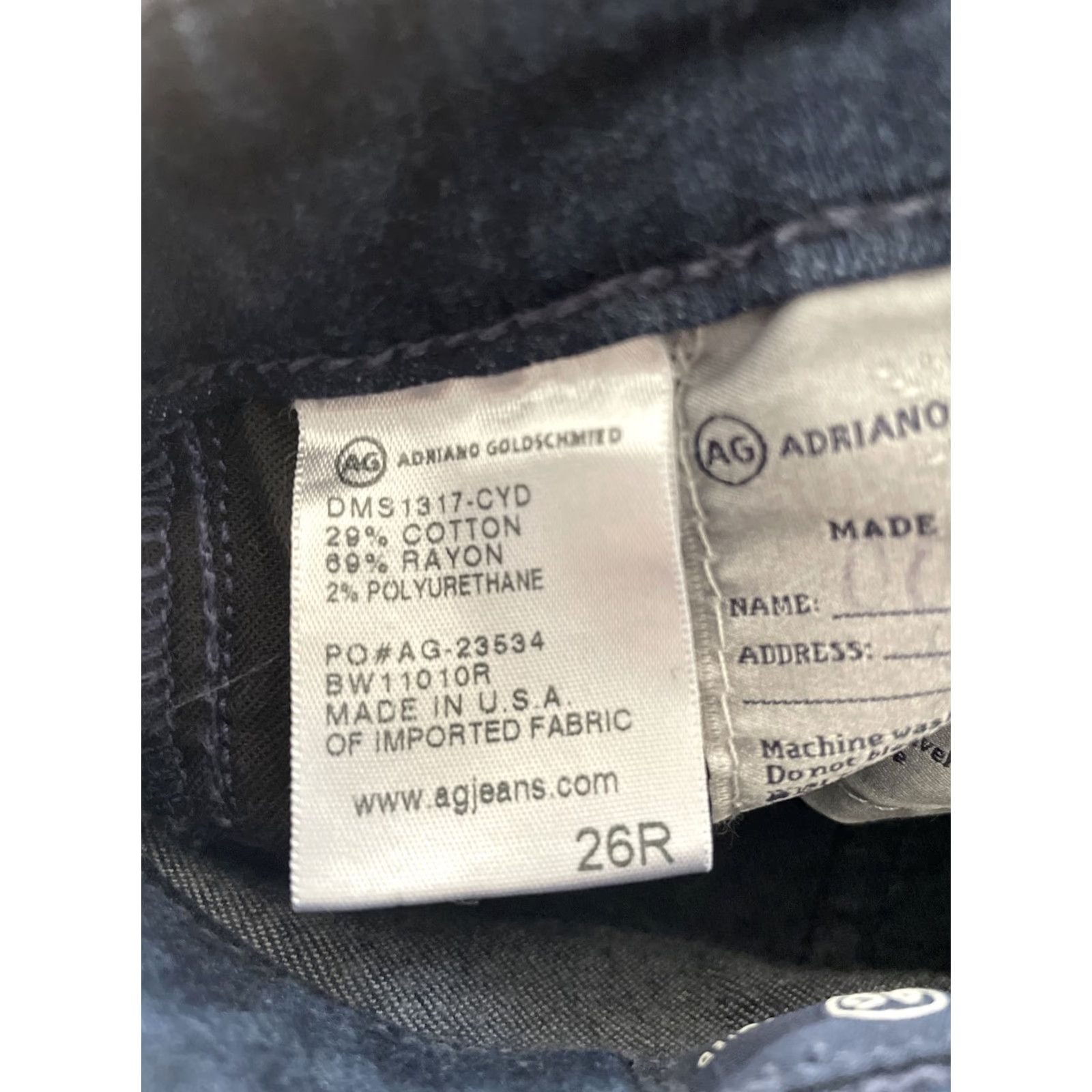 Vintage AG Adriano Goldschmied The Ballad Slim Boot Jeans Women 26x26 Denim Blue Slim Grounded USA 2000s Western City Rock Jeans Womens Size 26" / US 2 / IT 38 - 5 Thumbnail