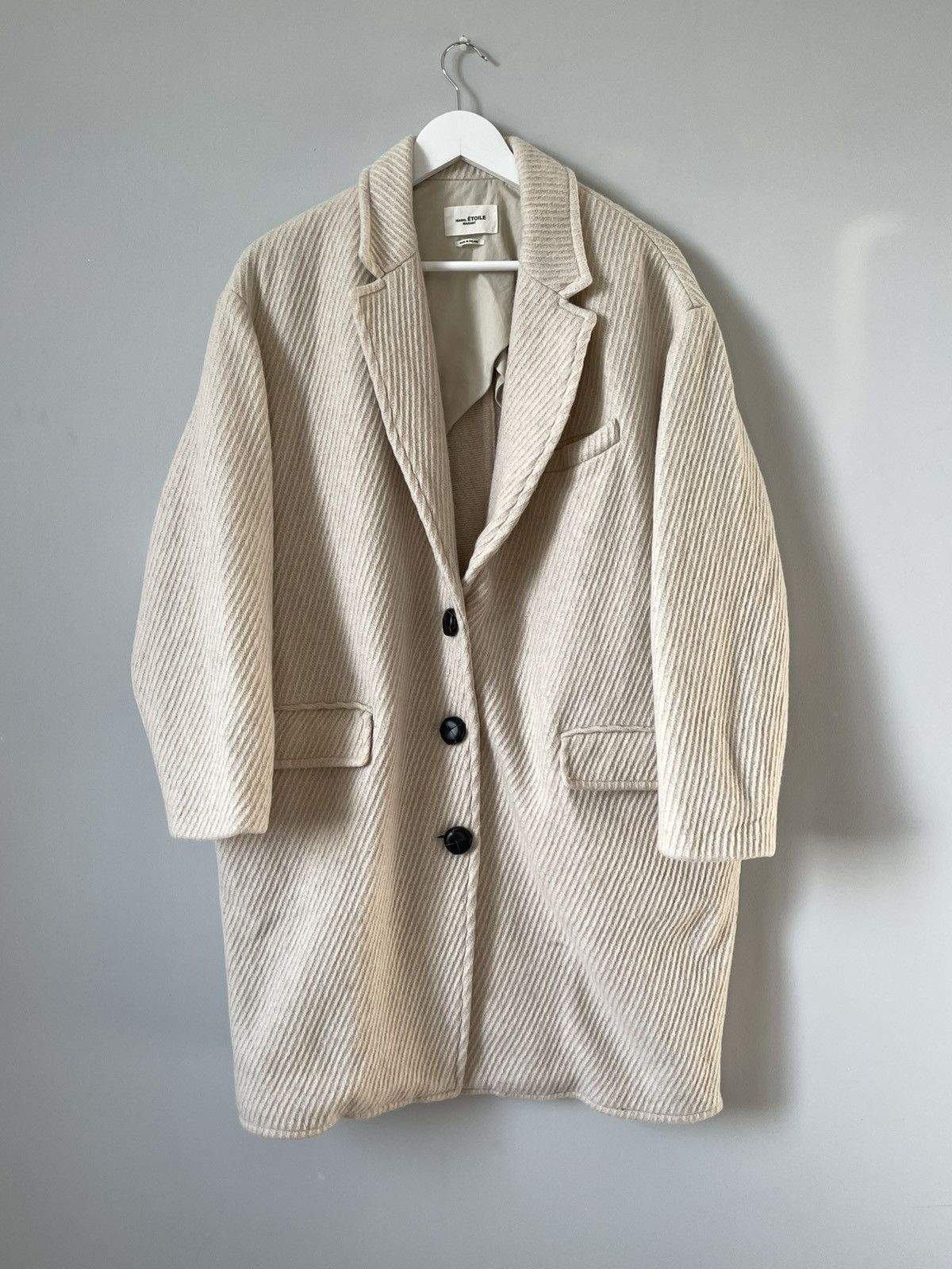 Isabel Marant Etoile Isabel Marant Etoile Gimi Wool Blend Tweed Cocoon Coat Size L / US 10 / IT 46 - 1 Thumbnail