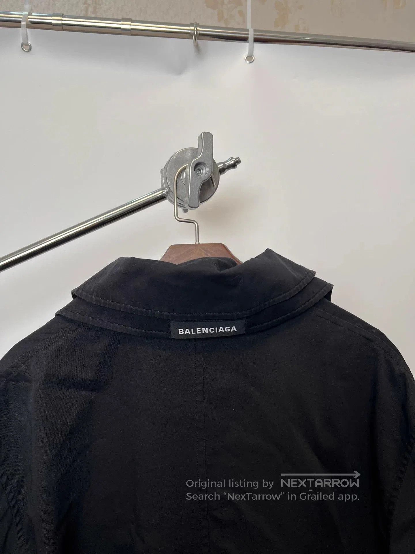 Balenciaga Black Long Coat with Collar and Pockets. Size US S / EU 44-46 / 1 - 5 Thumbnail