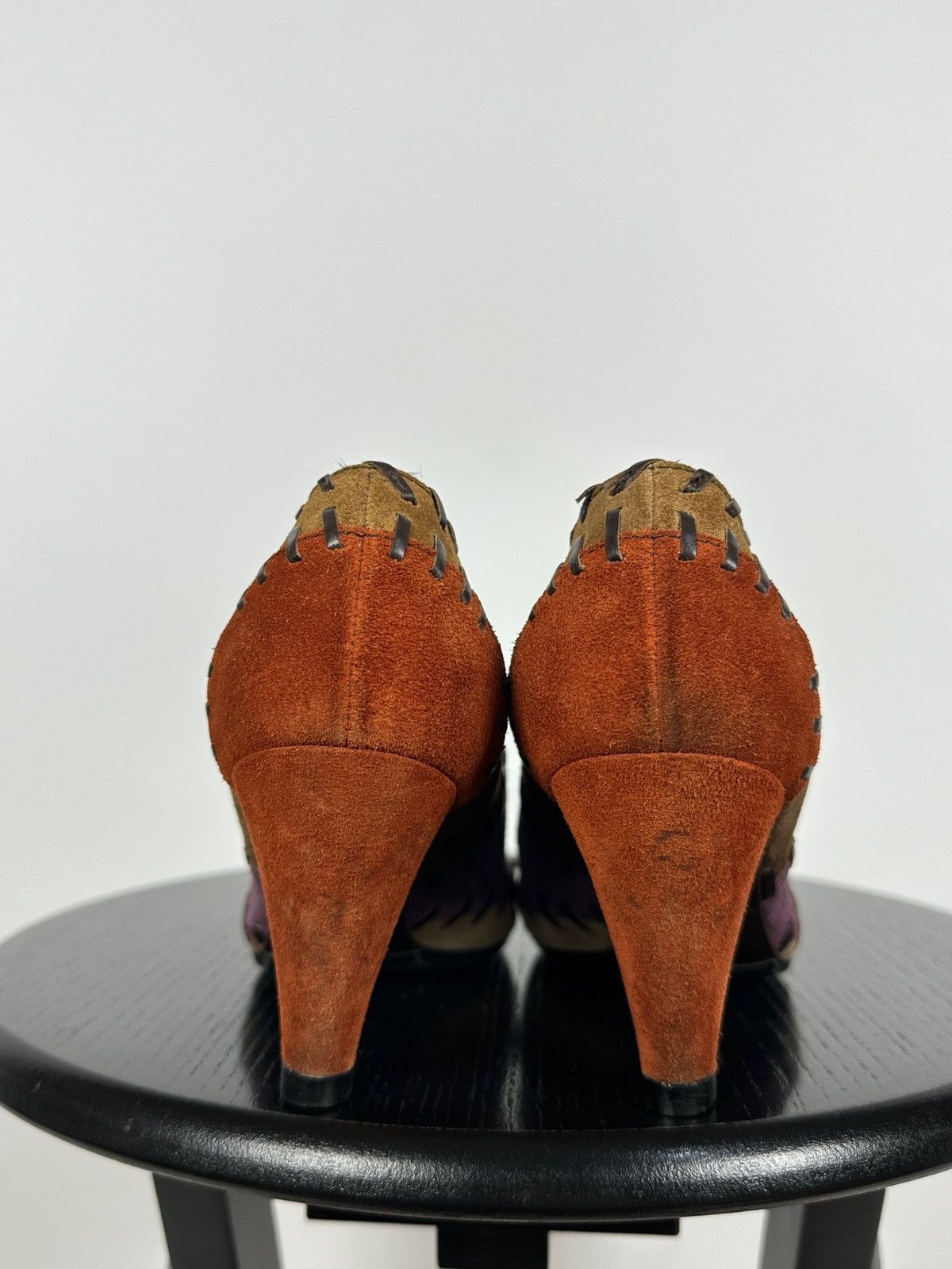 Miu Miu × Prada Miu Miu Multicolor Suede Patchwork Heels Size US 6 / IT 36 - 12 Thumbnail