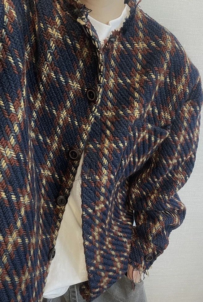 Japanese Brand × Vintage Avant garde fashion distressed plaid mixed raw jacket Size US M / EU 48-50 / 2 - 5 Thumbnail