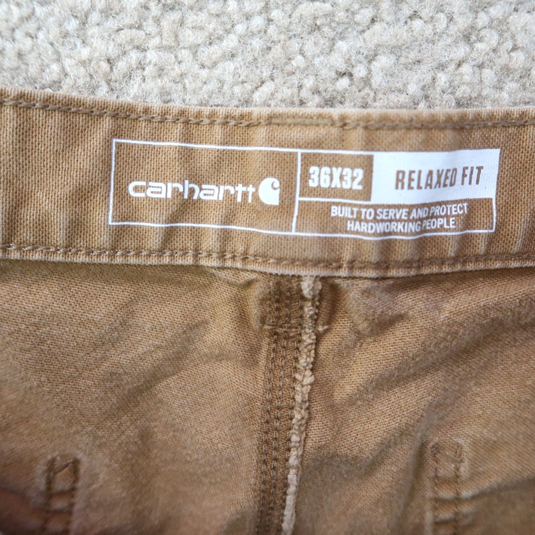 Carhartt VINTAGE Carhartt Relaxed Duck utility work Pants Men 36x32 Beige Rugged Flex Size US 36 / EU 52 - 4 Thumbnail