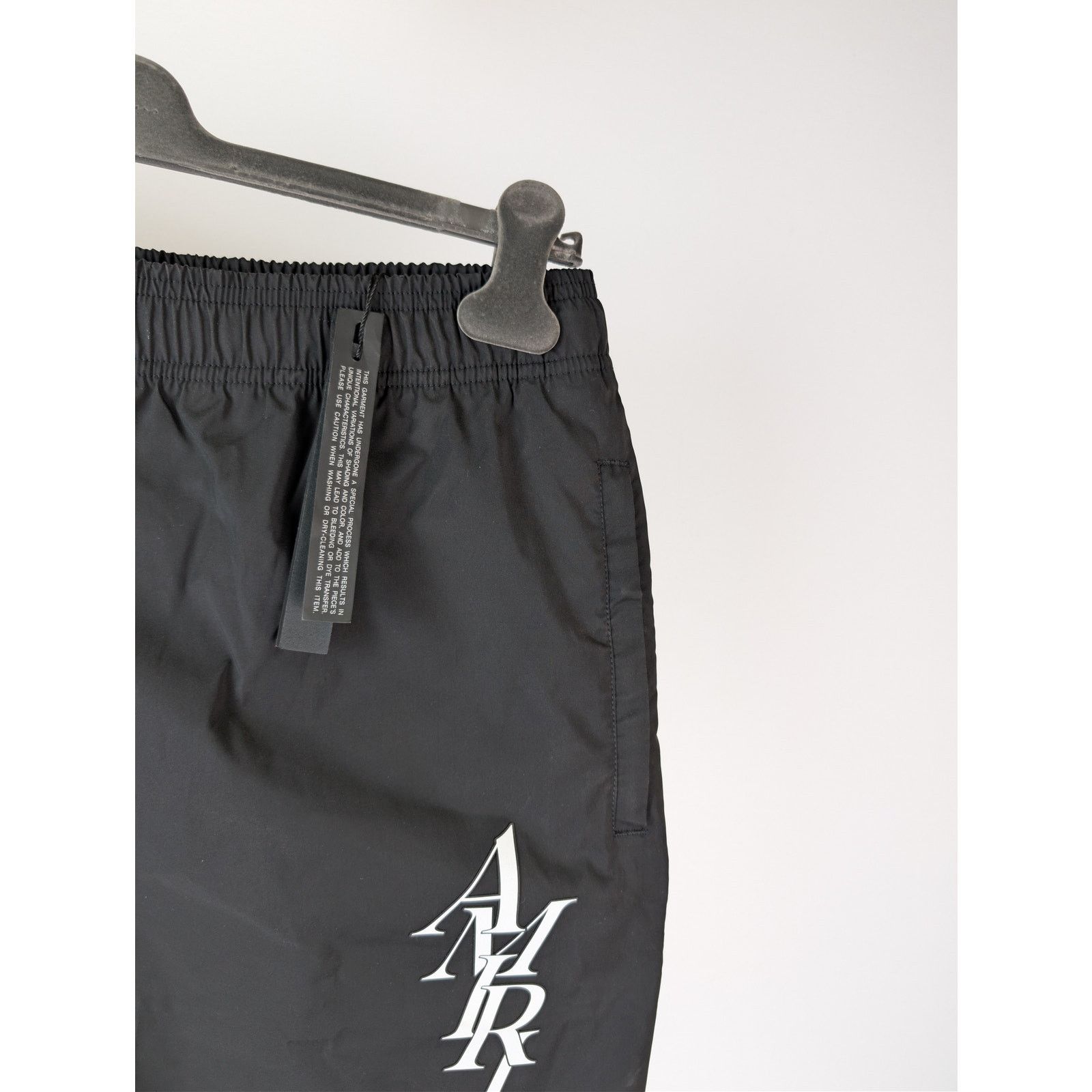 Amiri o1rshd1 Amiri Stack Logo Swim Trunk Shorts in Black Size US 38 / EU 54 - 5 Thumbnail