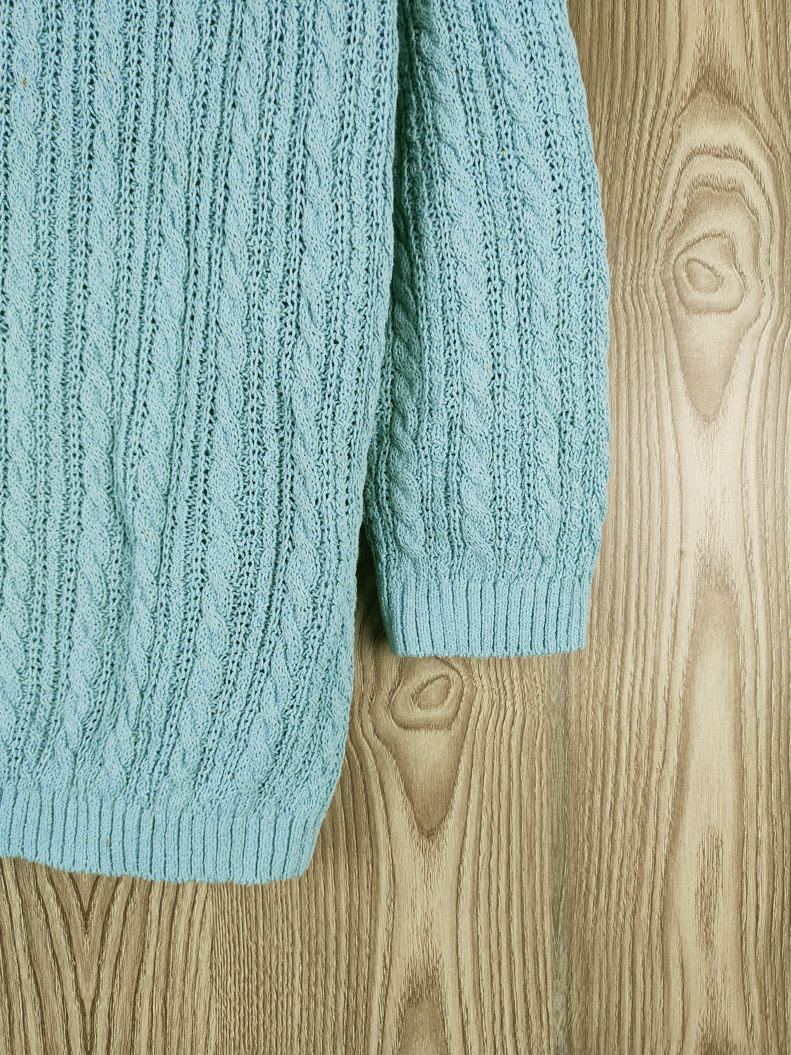 Aran Isles Knitwear Lema Jour Blue Knitwear Sweatshirts #W151 Size L / US 10 / IT 46 - 6 Thumbnail