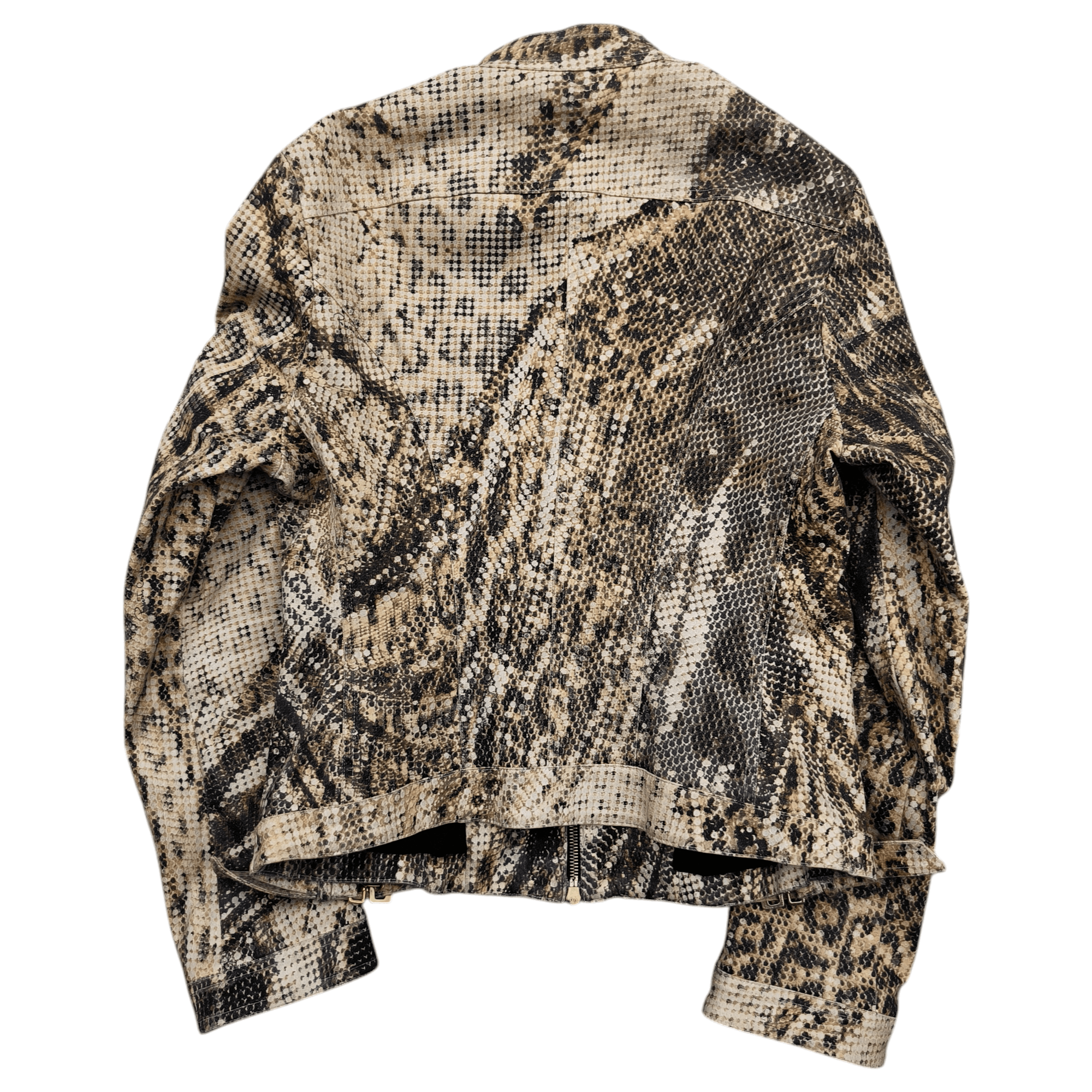Roberto Cavalli Rare Vintage Roberto Cavalli Snake Pattern Biker Jacket Size XL / US 12-14 / IT 48-50 - 8 Thumbnail