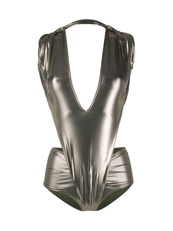 Rick Owens Last Size Rick Owens Tecuatl Metallic Cut-Out Bodysuit Size M / US 6-8 / IT 42-44 - 1 Thumbnail