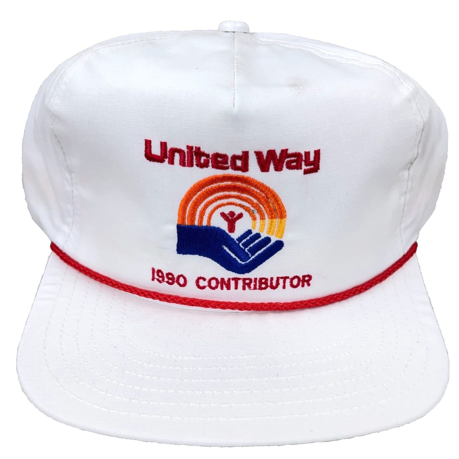 Vintage VINTAGE United Way Trucker Hat Cap Made In USA 90s White Red Rope Snapback Mens Size ONE SIZE - 2 Thumbnail