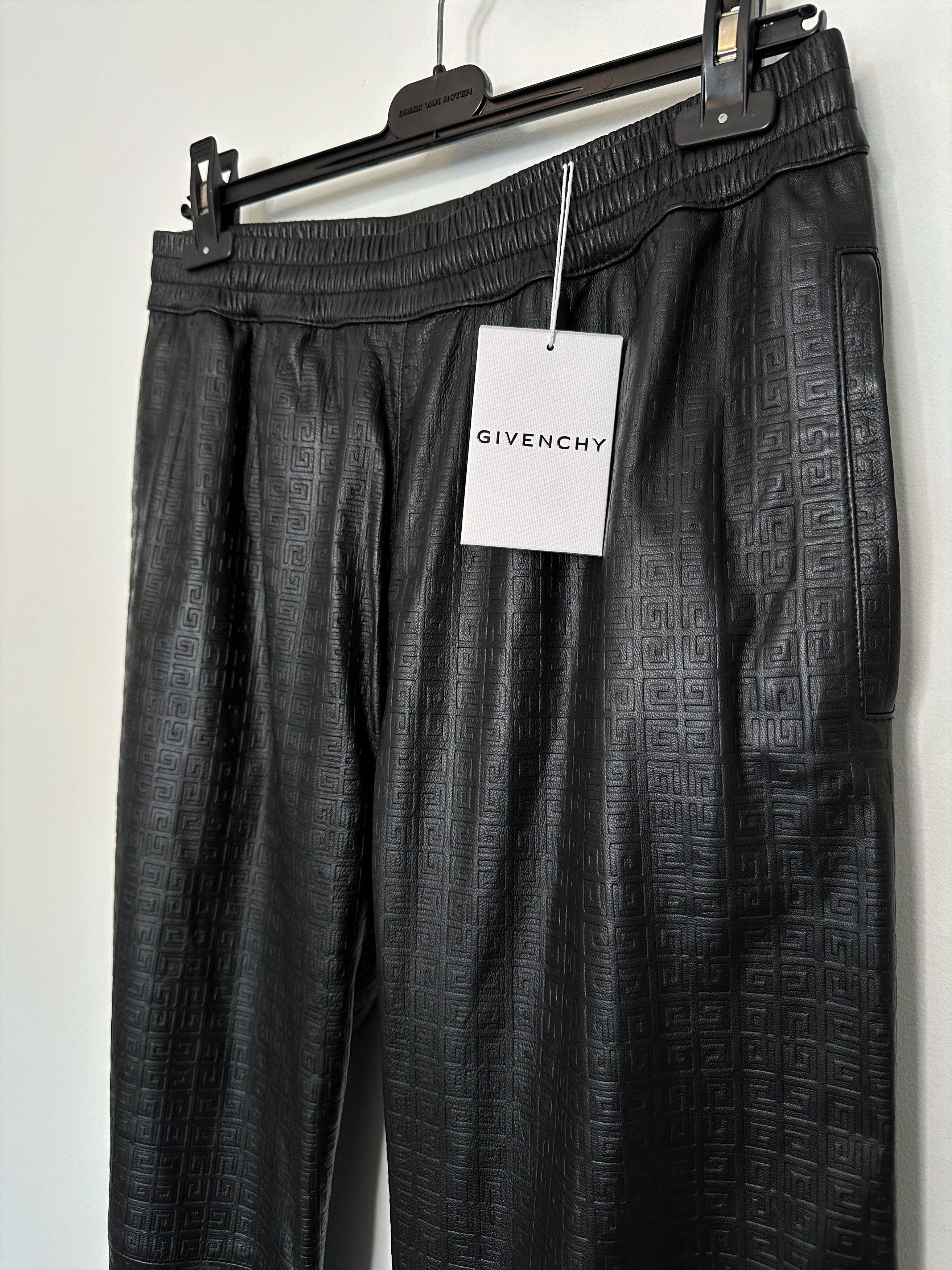 image of Givenchy Eu50 Grail 4G Monogram Soft Leather Matthew Williams Joggers in Black, Men's (Size 34)