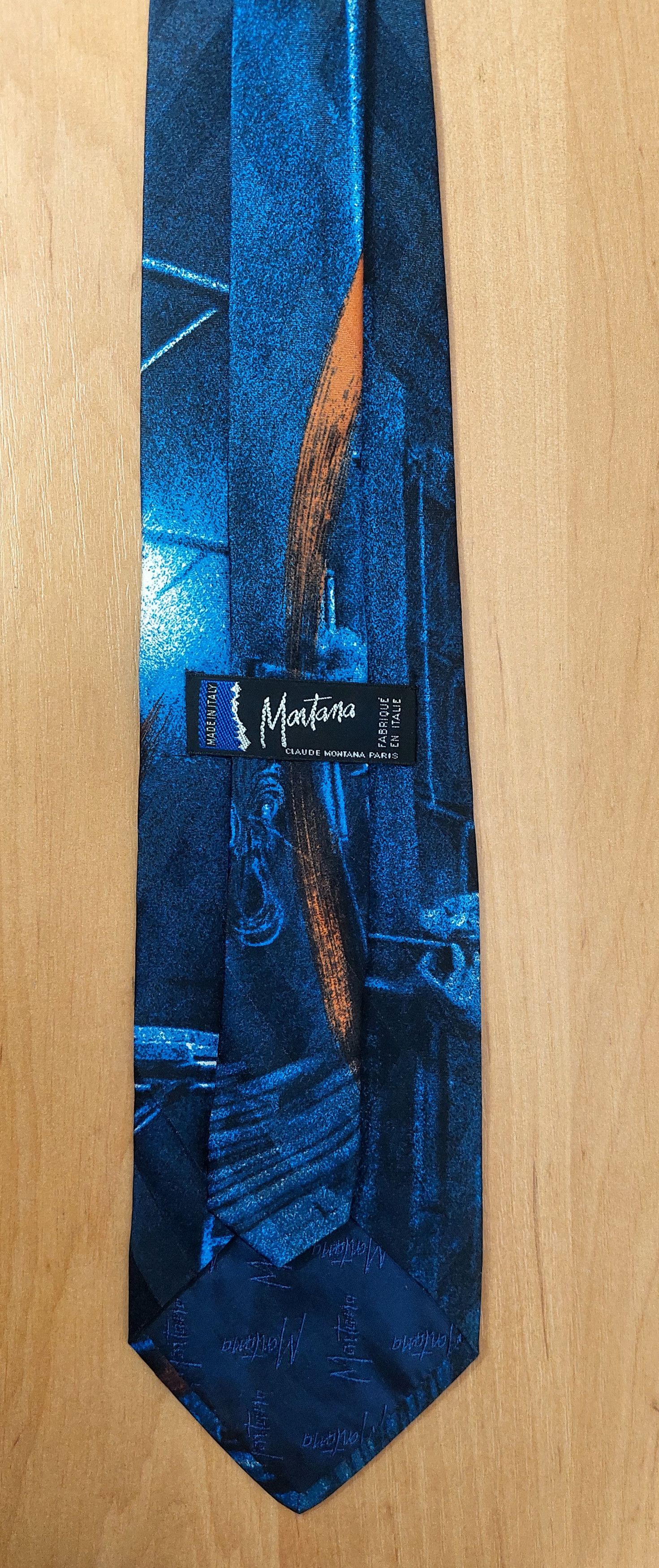 Claude Montana Claude Montana Paris Silk BlueTie Abstract Industrial 90s Size ONE SIZE - 1 Thumbnail