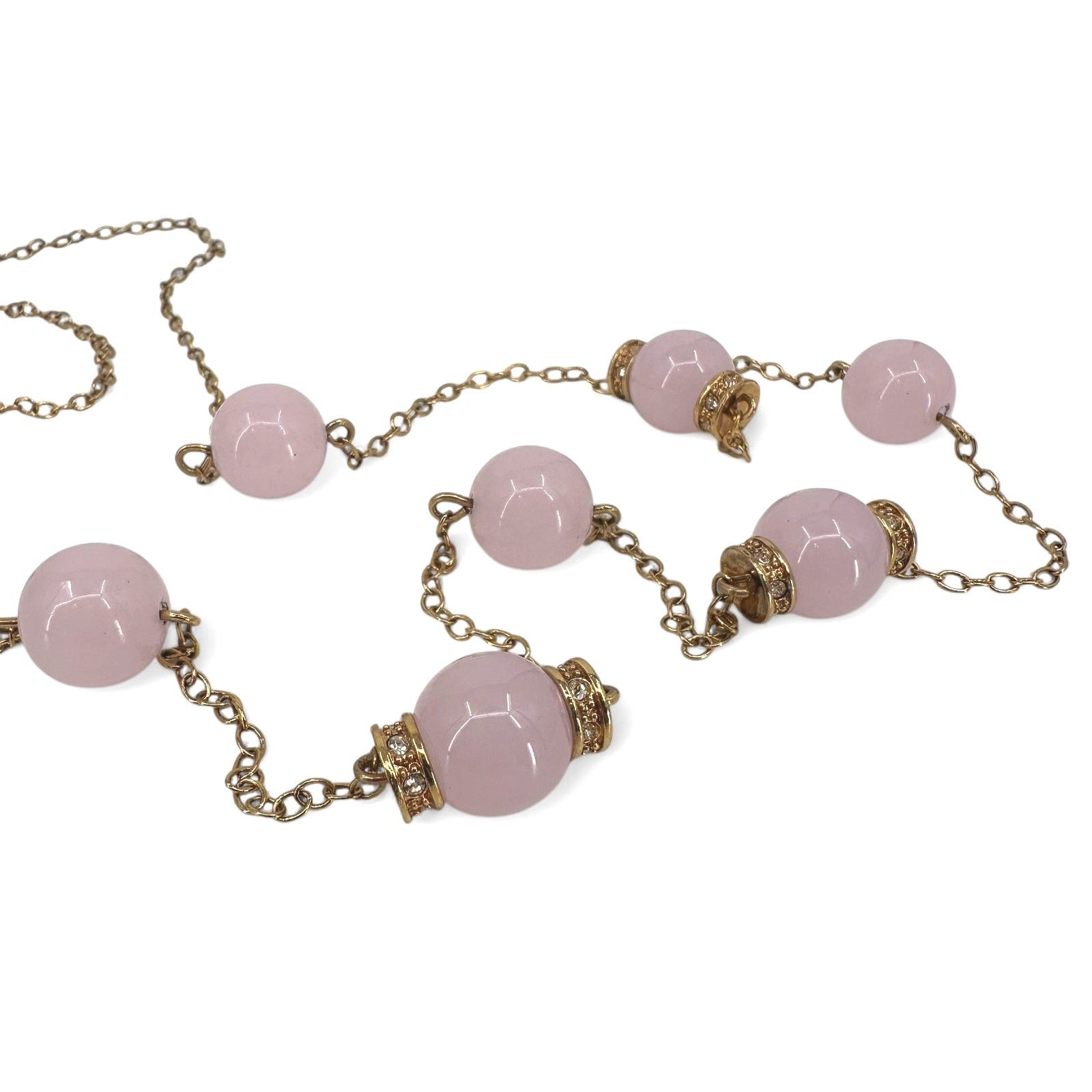 J.Crew J Crew Statement Necklace Long Layering Goldtone Pale Pink Size ONE SIZE - 7 Thumbnail
