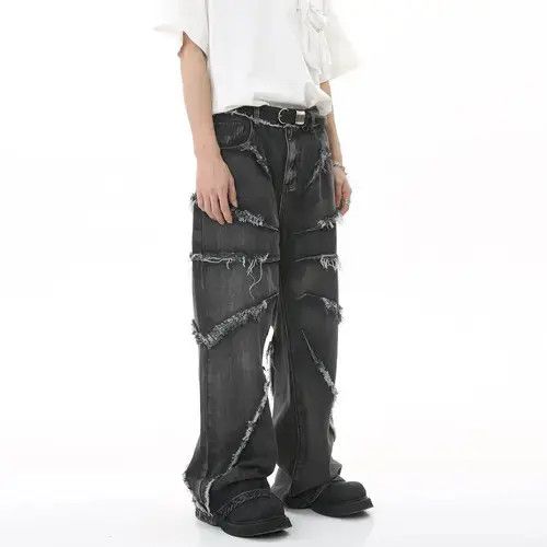 Jean Fringed Shadow Baggy Denim Jeans Size US 32 / EU 48 - 6 Thumbnail