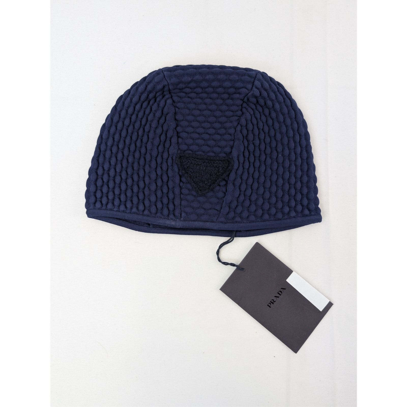 Prada o1rshd1 Size: L / Triangle Knitted Beanie Cap / Hat in Blue Size ONE SIZE - 2 Thumbnail