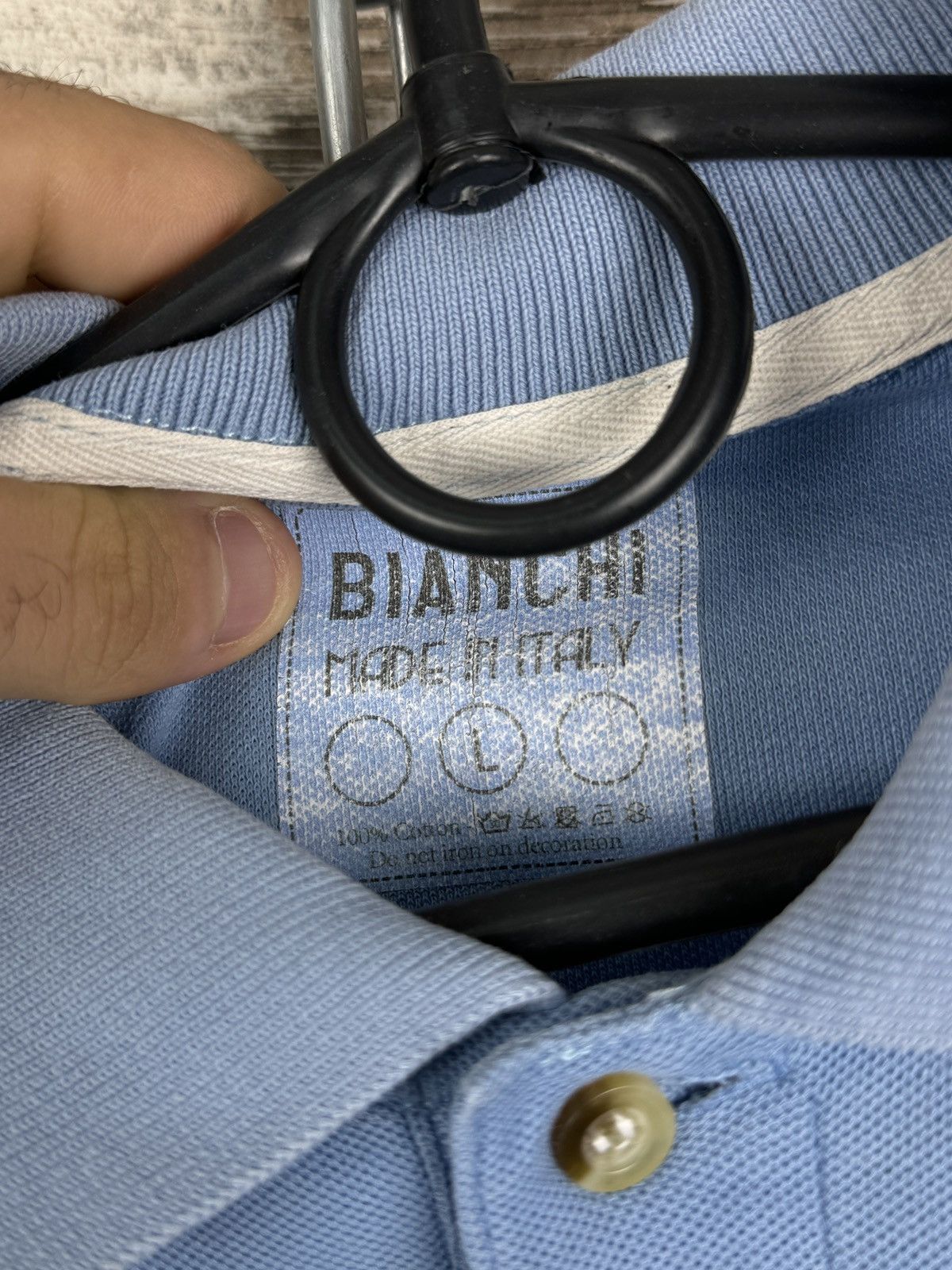 Luigi Bianchi Mens Vintage Bianchi T-shirt polos tee cycle cycling Size US L / EU 52-54 / 3 - 7 Thumbnail