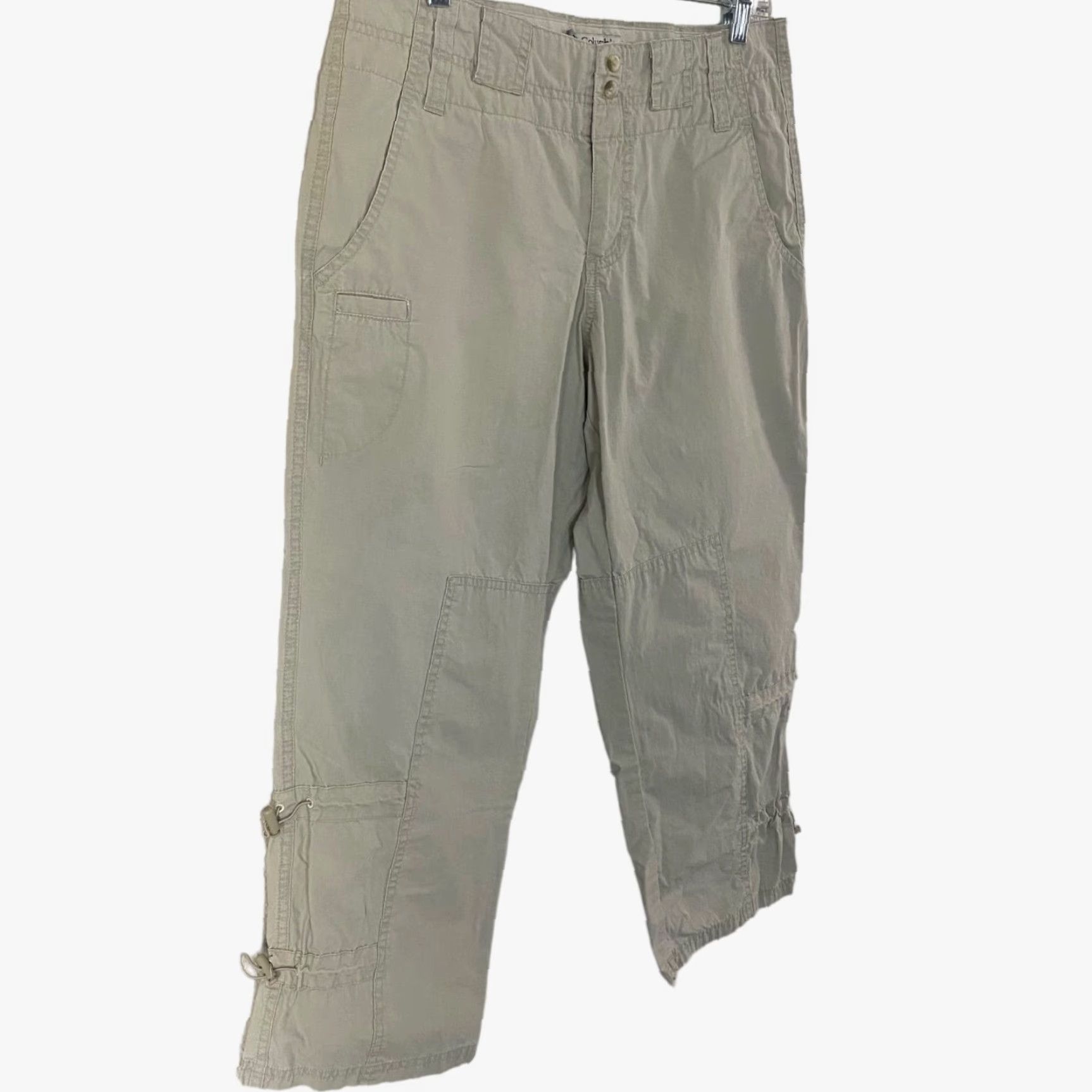 Vintage Columbia Cropped Capri Hiking Pants Women 10 Tan Pockets Outdoor Gear/Outerwear (Cropped) Size 32" / US 10 / IT 46 - 2 Thumbnail