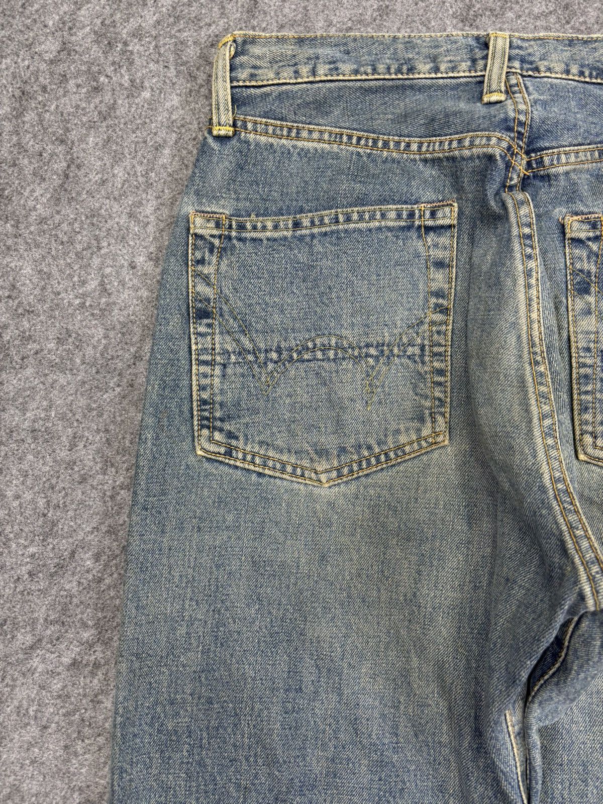 Edwin Wide Baggy 90s Selvedge Edwin 505 Medium Wash Denim F829 Size US 29 - 9 Thumbnail