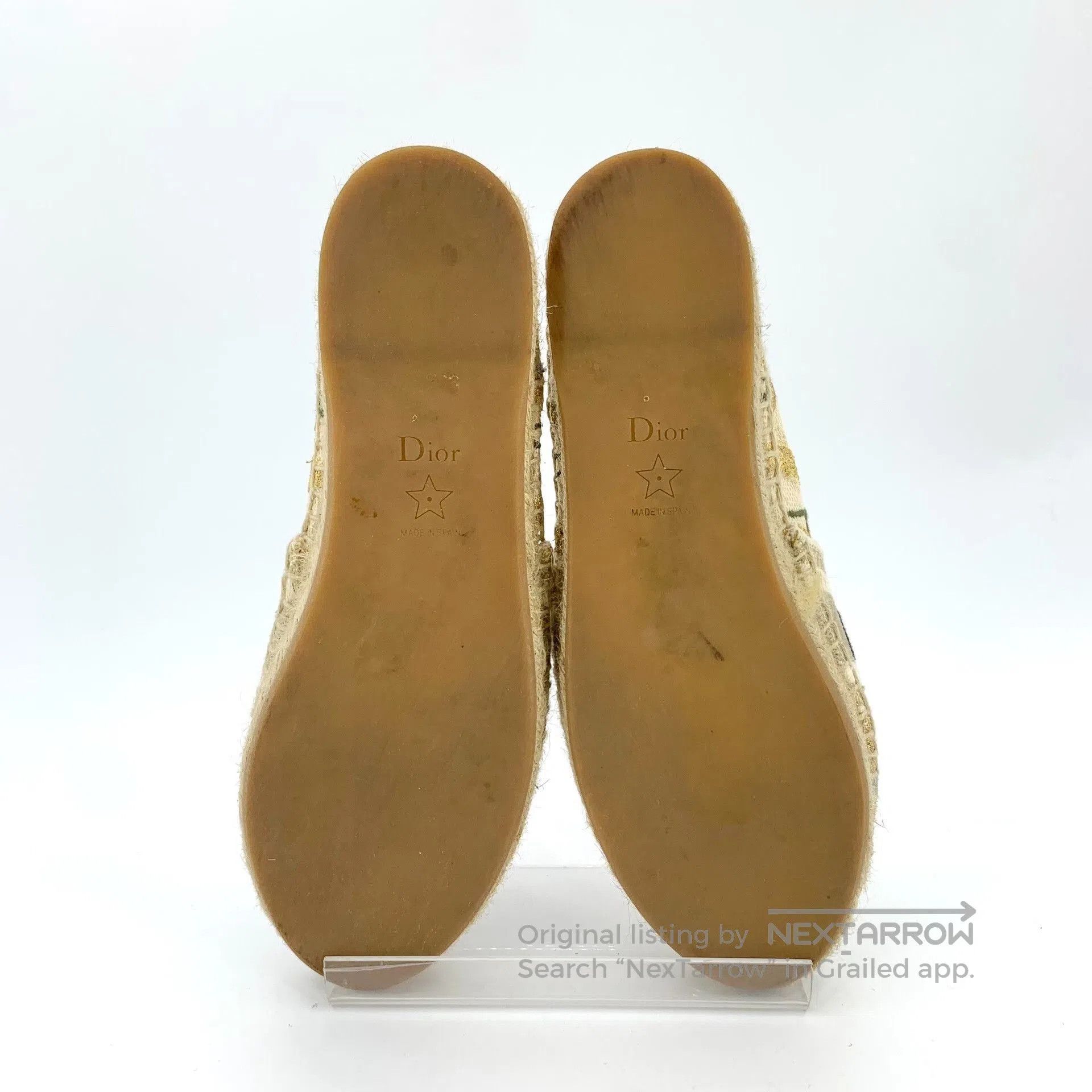 Dior Christian Dior Beige Embroidered Slip-On Espadrilles. Size US 7.5 / EU 40-41 - 5 Thumbnail