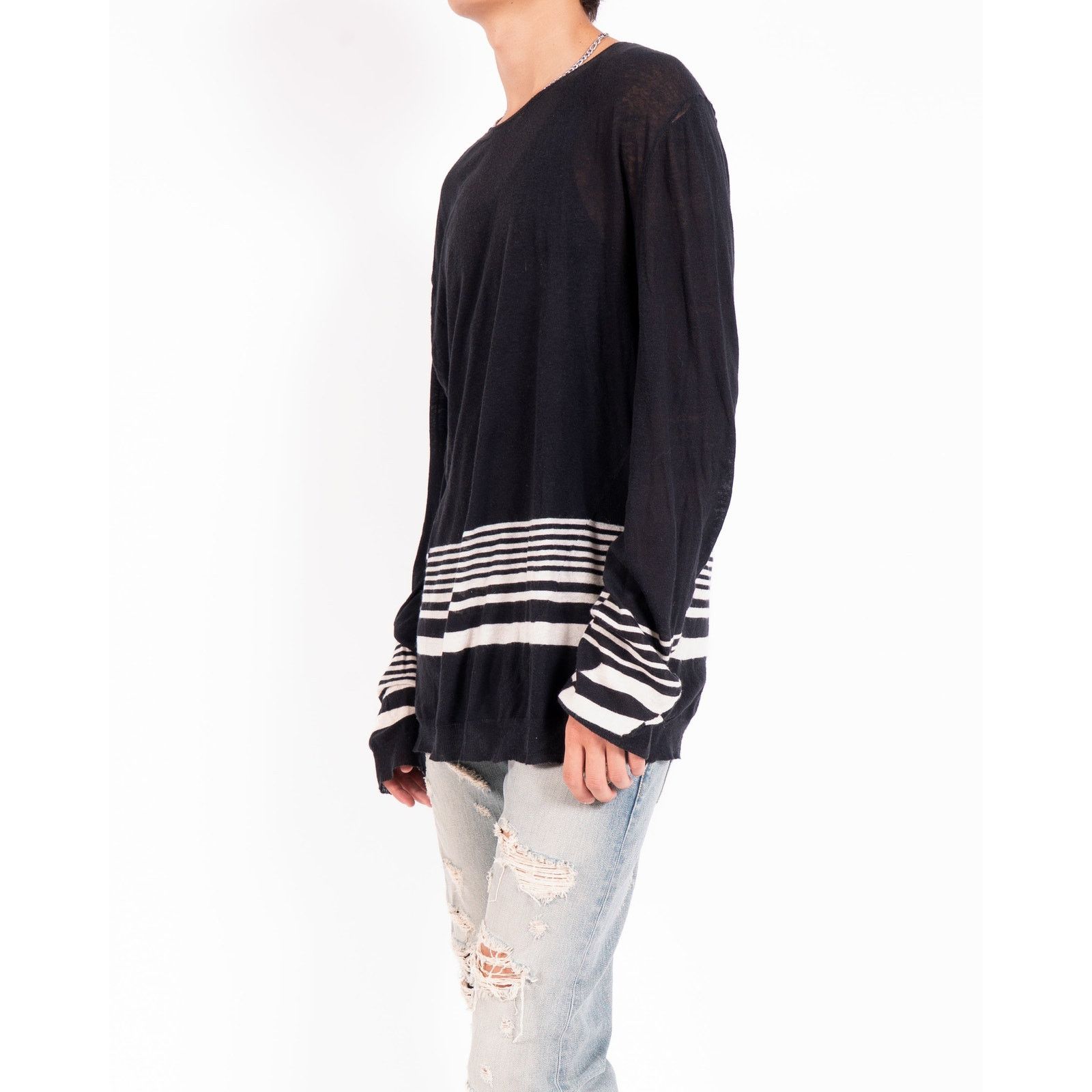 Haider Ackermann SS16 Striped Knit in Black & White Wool Size US M / EU 48-50 / 2 - 4 Thumbnail