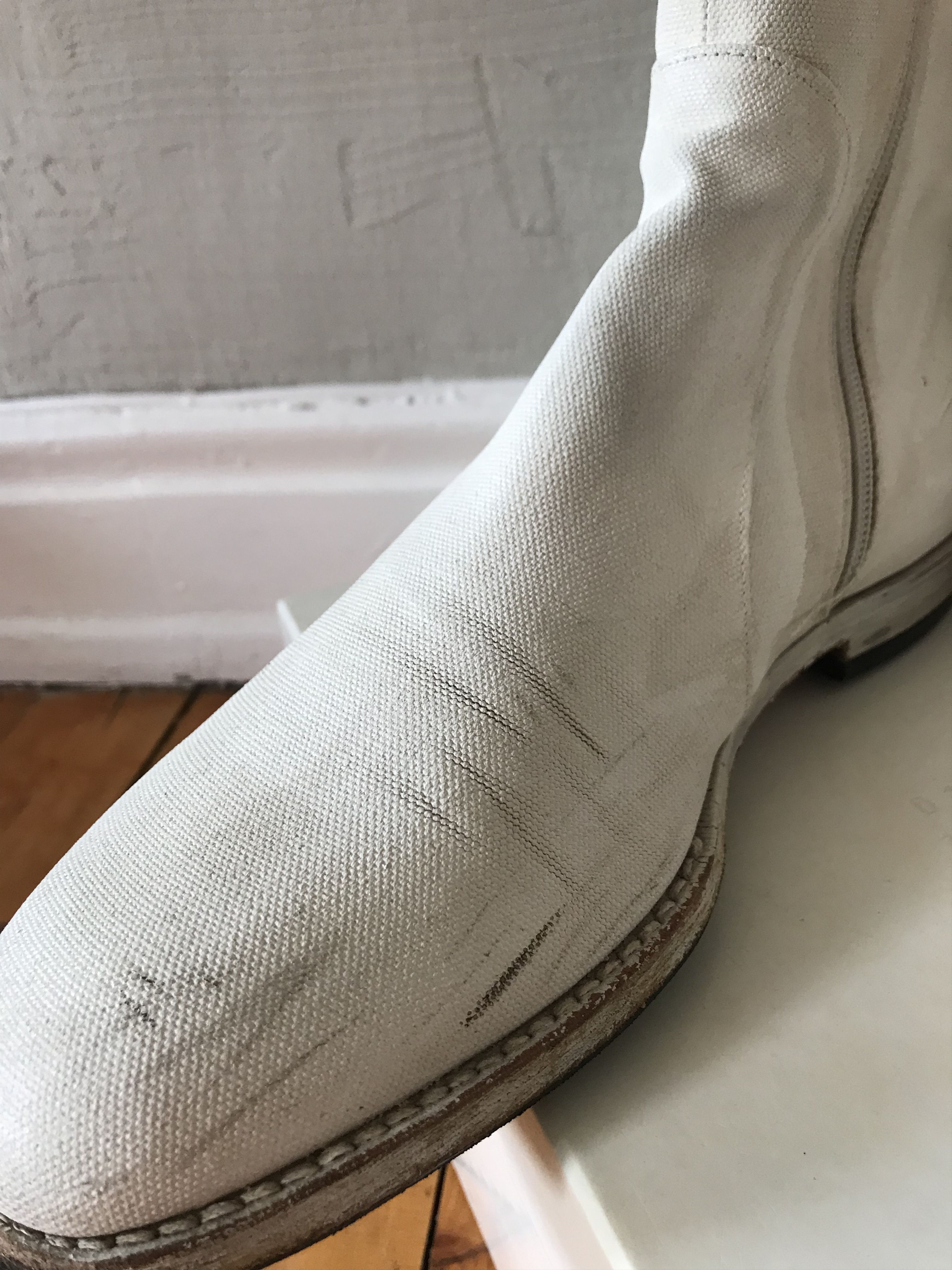 Maison Margiela SS07 Martin Margiela 22 white painted canvas boots Size US 8.5 / EU 41-42 - 4 Thumbnail