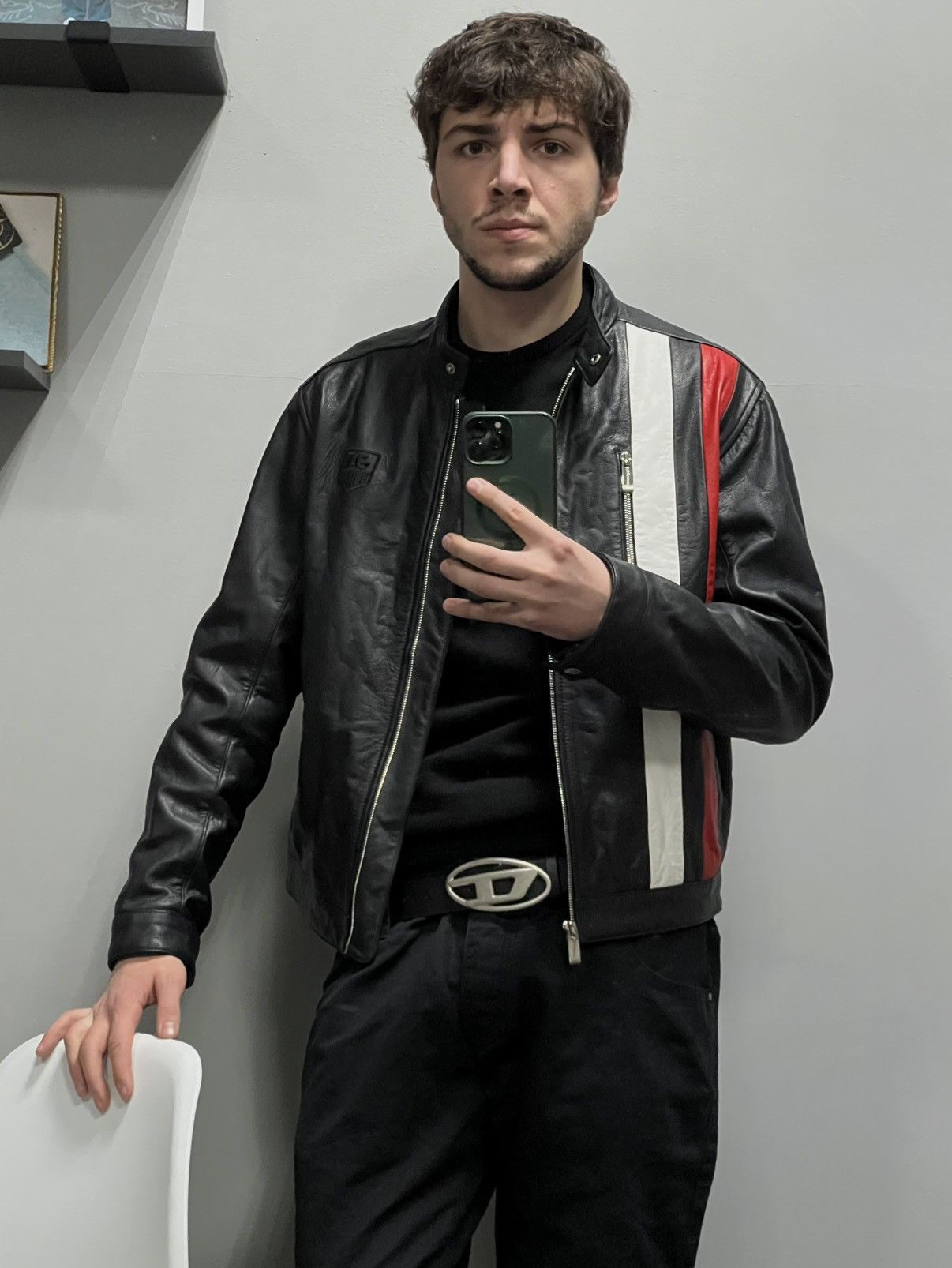 Tag Heuer Dakota x Tag Heuer Black Leather Jacket XXL (fits