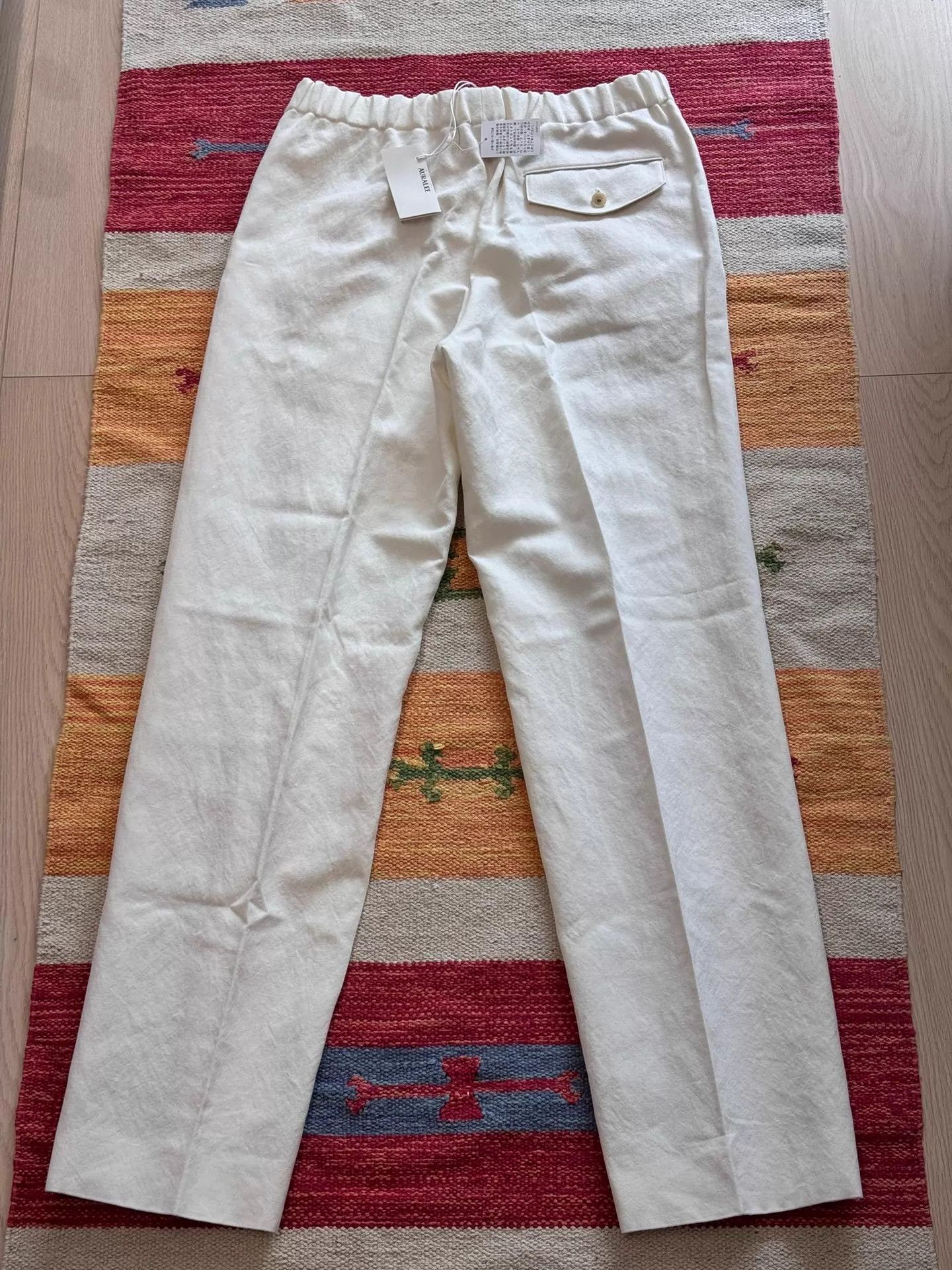 Auralee AURALEE Wool Cotton Linen Off White Drawstring Pants Size 25" / US 0 / IT 36 - 4 Thumbnail
