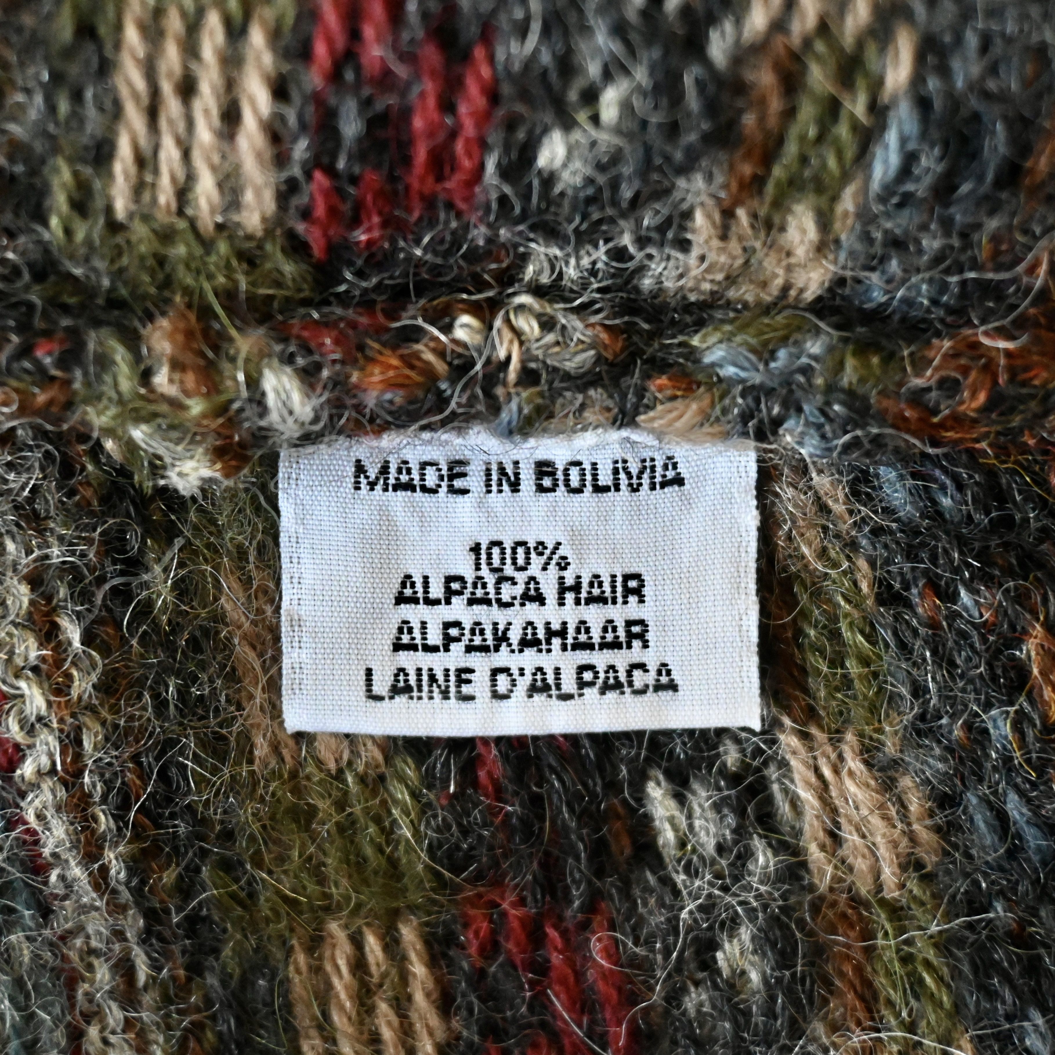 Vintage Vtg WALIKI 100% alpaca folklore striped sweater Size US L / EU 52-54 / 3 - 17 Thumbnail