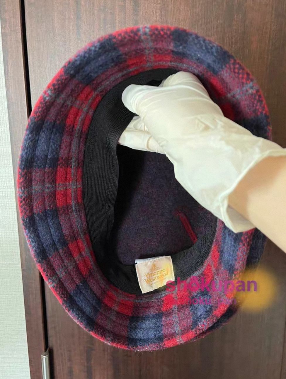 Vivienne Westwood Vivienne Westwood Fuchsia and Purple Plaid Saturn Newsboy Size ONE SIZE - 4 Thumbnail