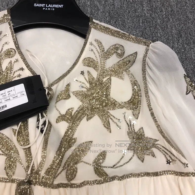 Saint Laurent Paris Saint Laurent Paris White Fireworks Dress Jacket Size XS / US 0-2 / IT 36-38 - 5 Thumbnail
